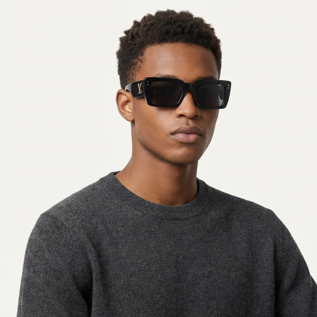 OG Monogram Icon | Bold Black Luxe Square Sunglasses
