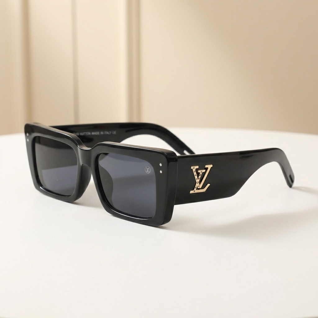 OG Monogram Icon | Bold Black Luxe Square Sunglasses