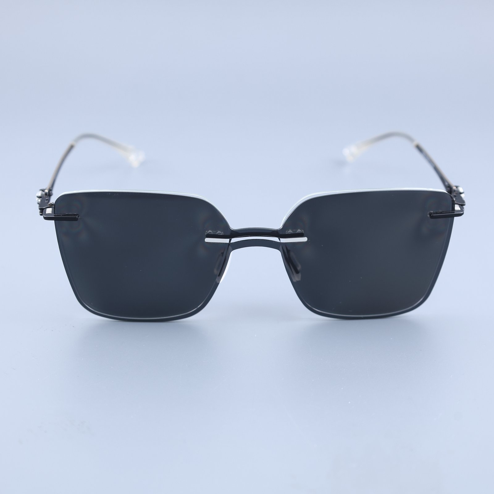 OG Night Edge | Black Rimless Square Sunglasses