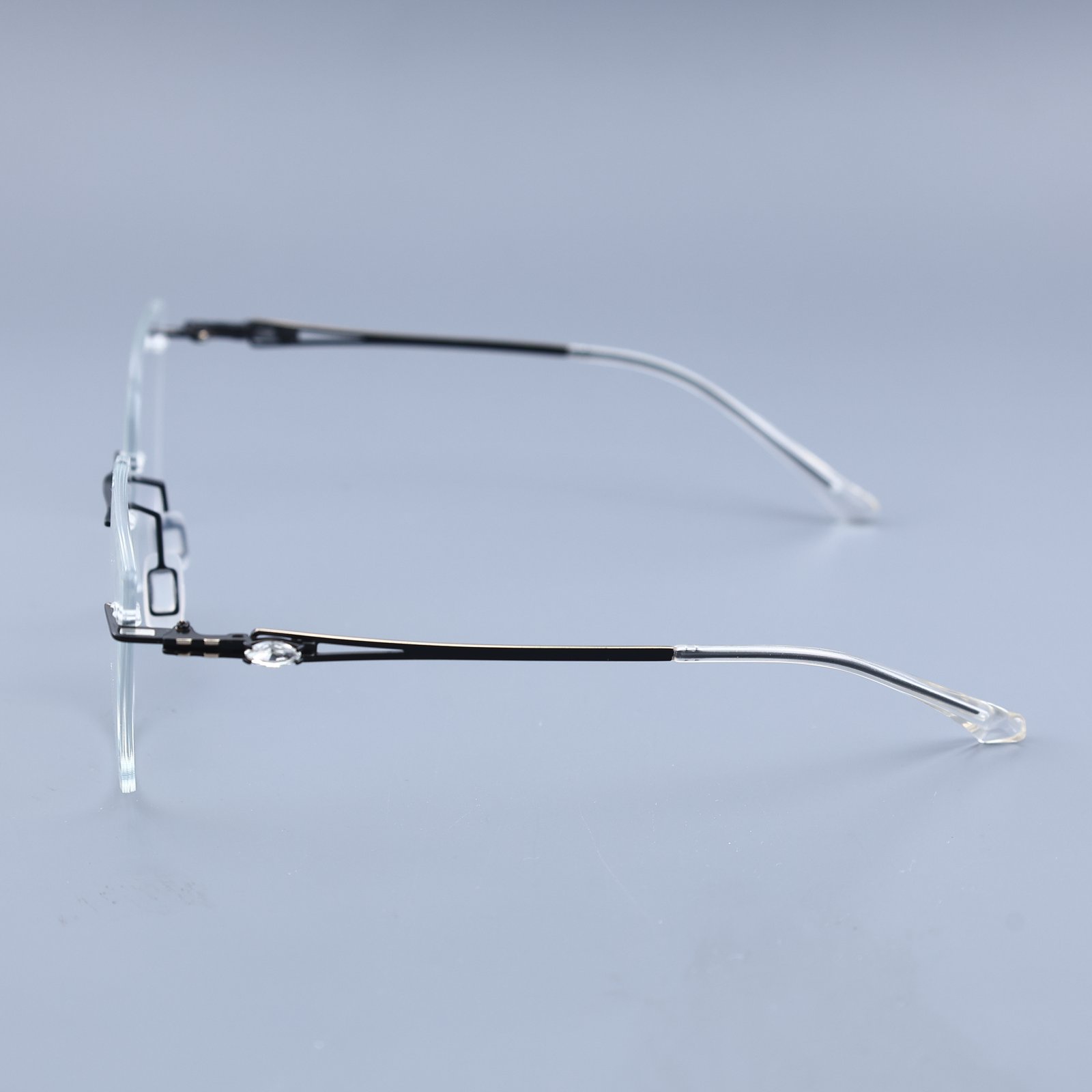 OG Night Edge | Black Rimless Square Sunglasses