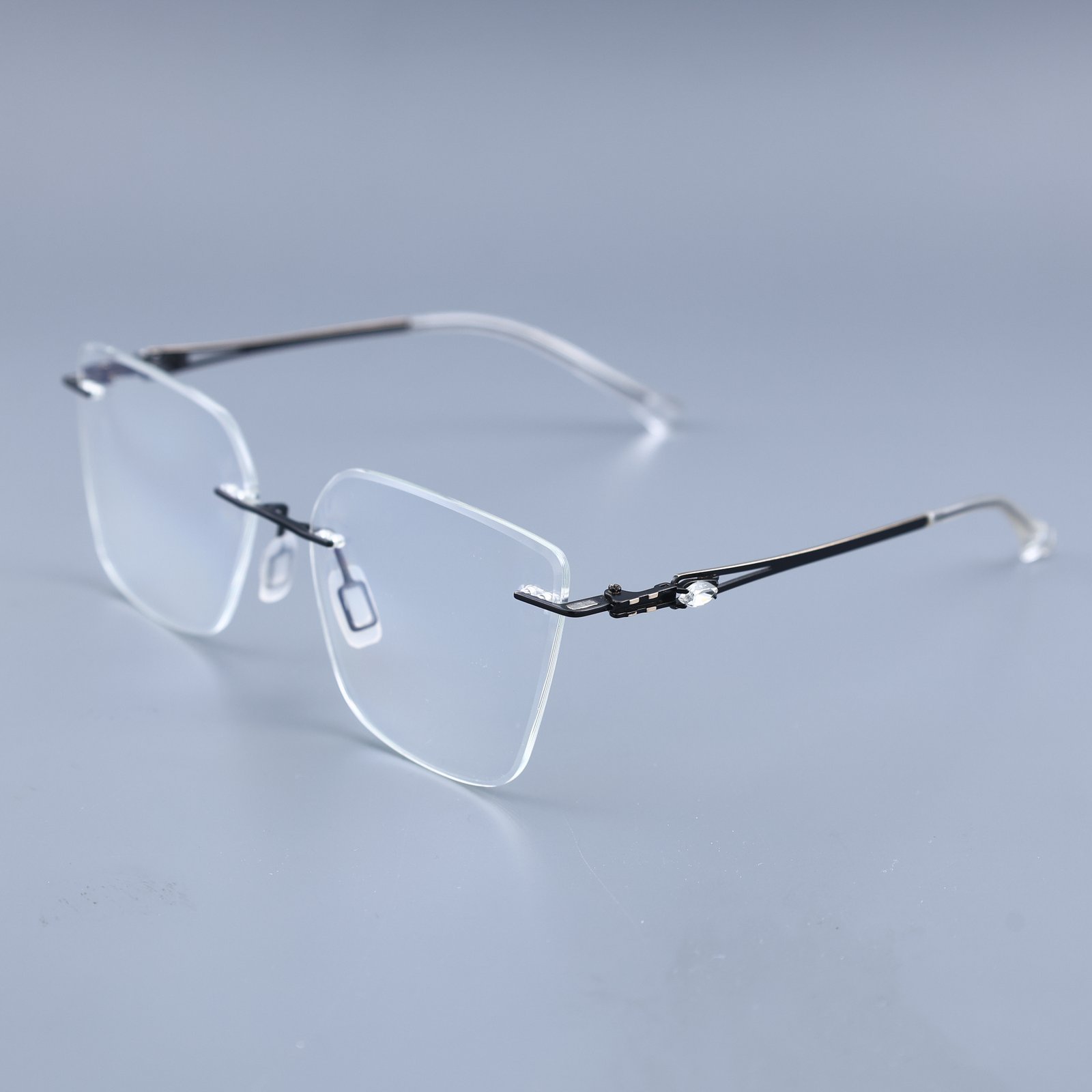 OG Night Edge | Black Rimless Square Sunglasses