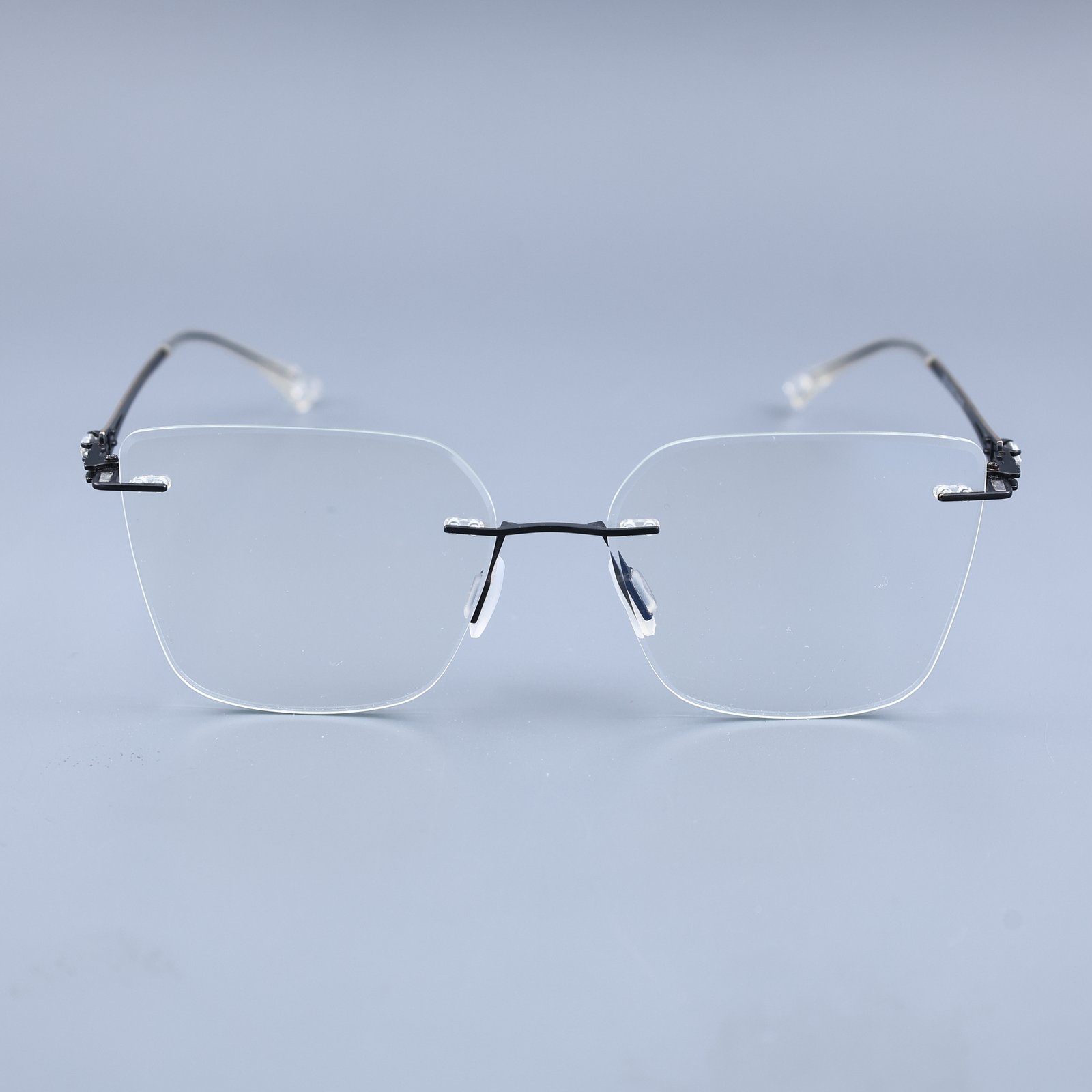 OG Night Edge | Black Rimless Square Sunglasses