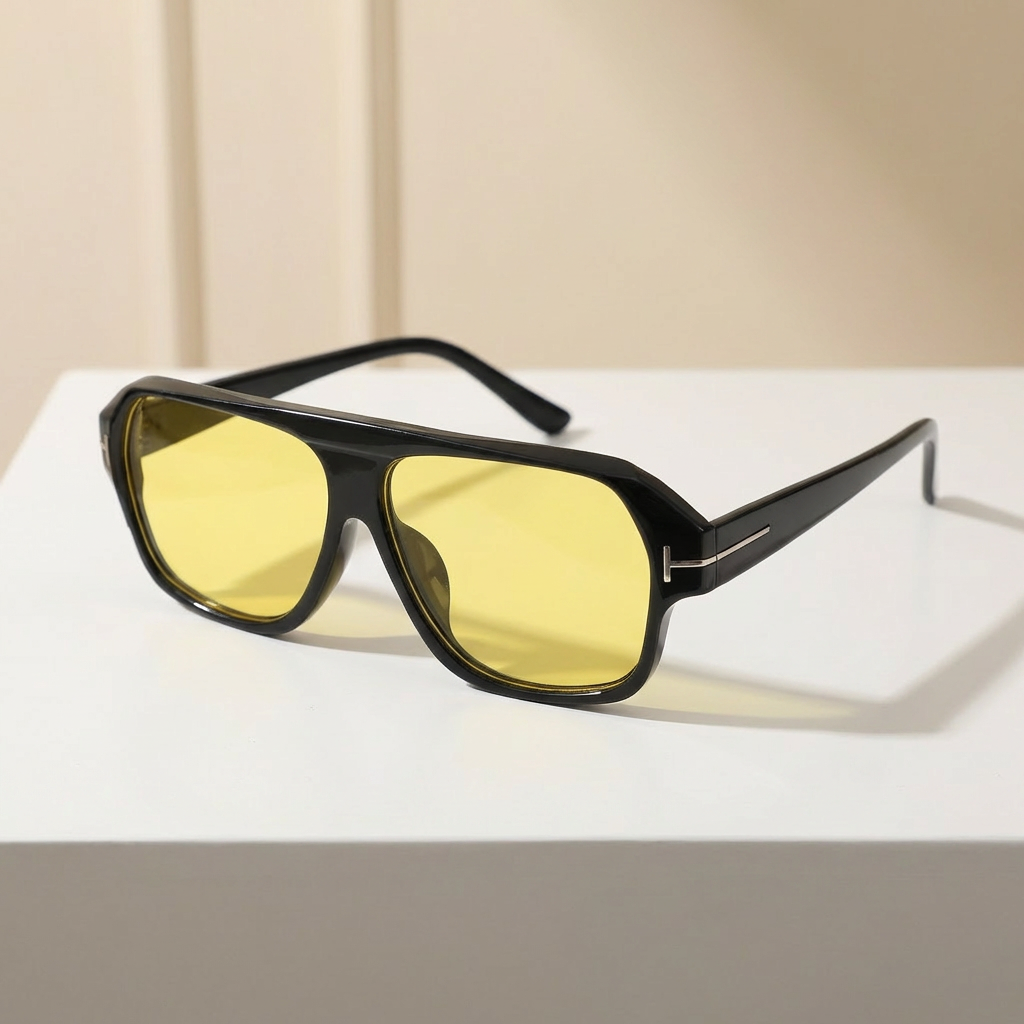 OG Noir Gold | Classic Aviator Yellow Tint Sunglasses