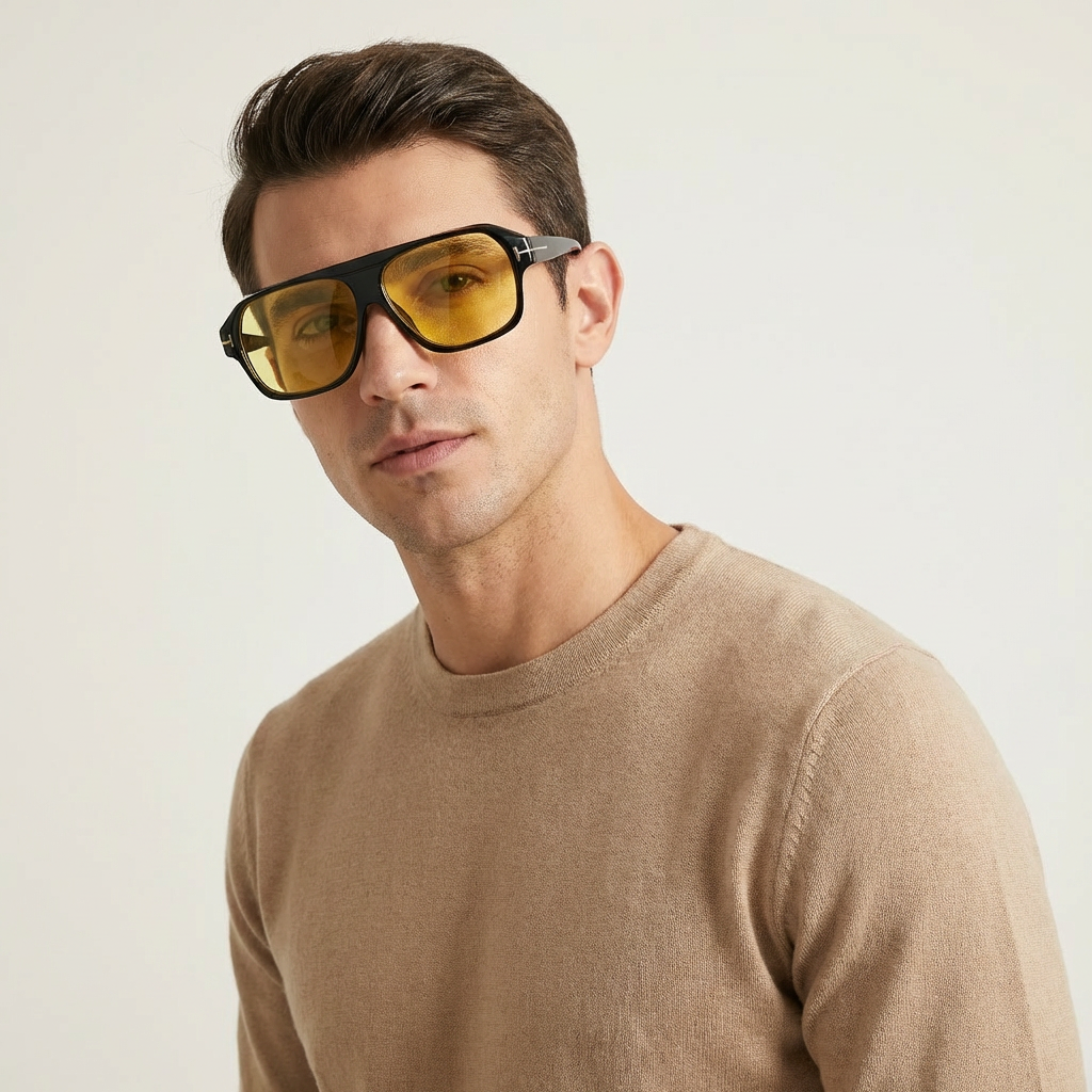 OG Noir Gold | Classic Aviator Yellow Tint Sunglasses