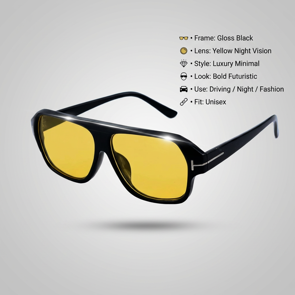 OG Noir Gold | Classic Aviator Yellow Tint Sunglasses