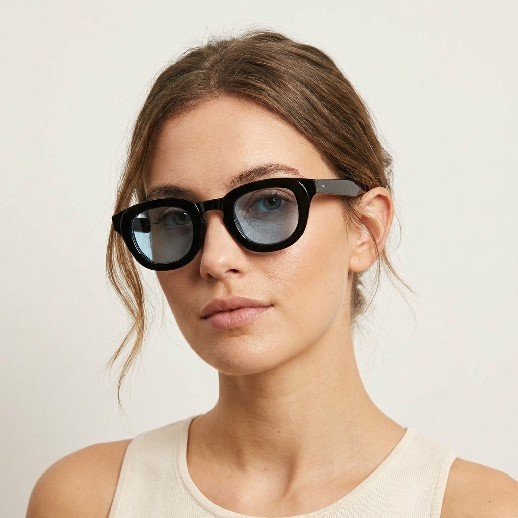 OG Noir Gold | Classic Round Amber Tint Sunglasses