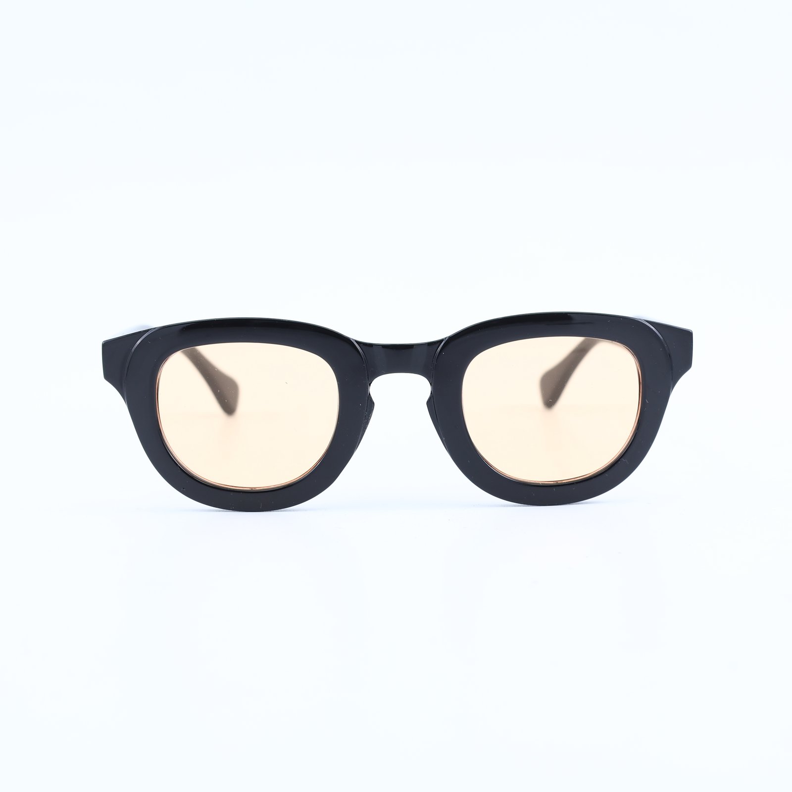 OG Noir Gold | Classic Round Amber Tint Sunglasses