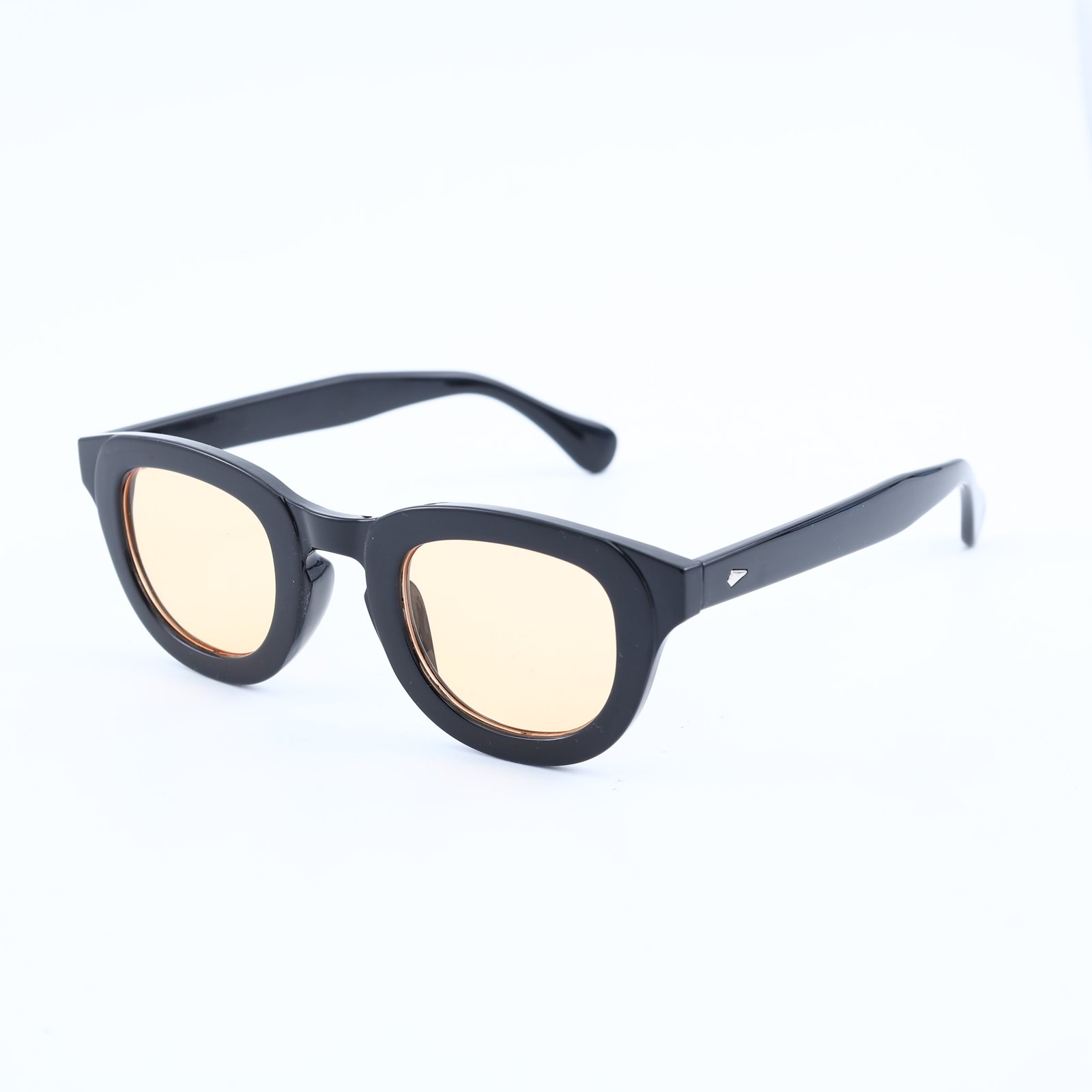 OG Noir Gold | Classic Round Amber Tint Sunglasses