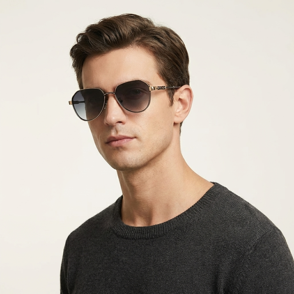OG Noir Gold | Classic Round Luxe Sunglasses