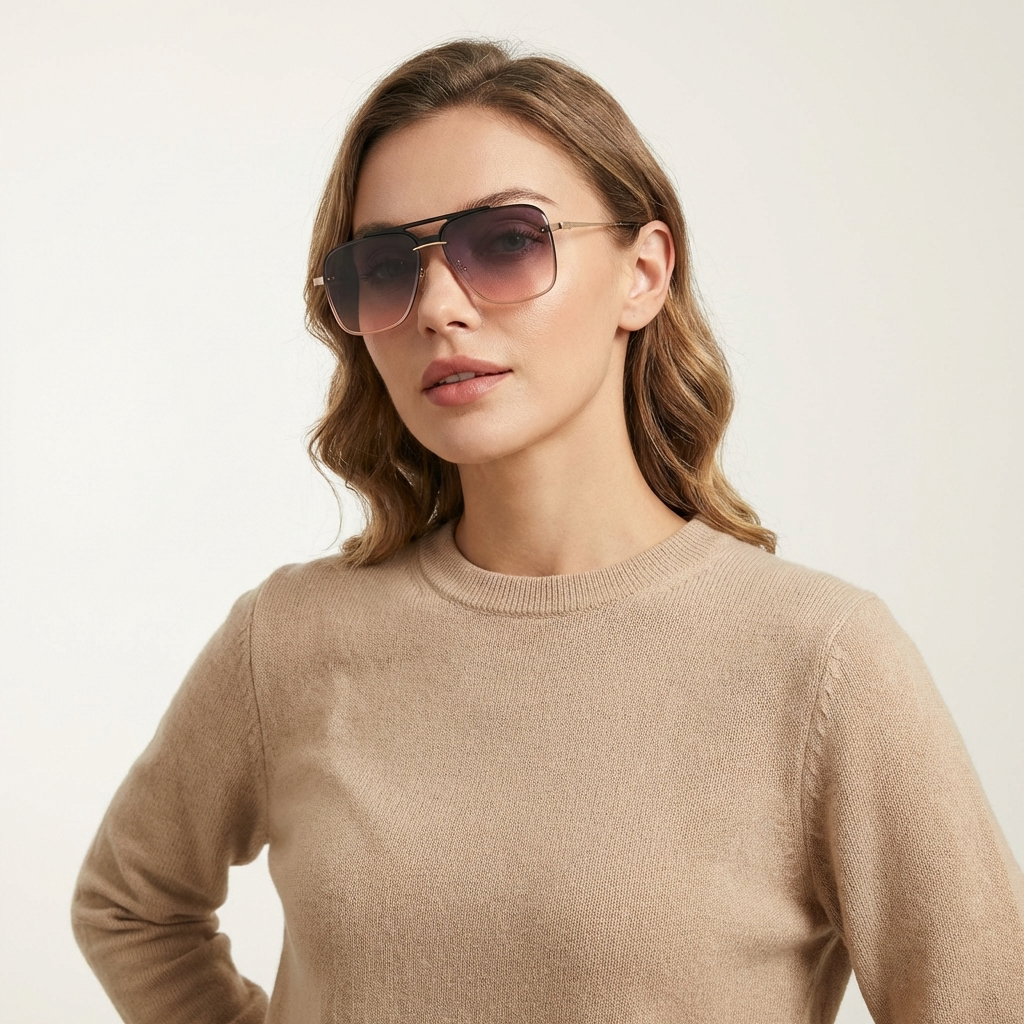 OG Noir Gold | Luxe Square Gradient Shield Sunglasses