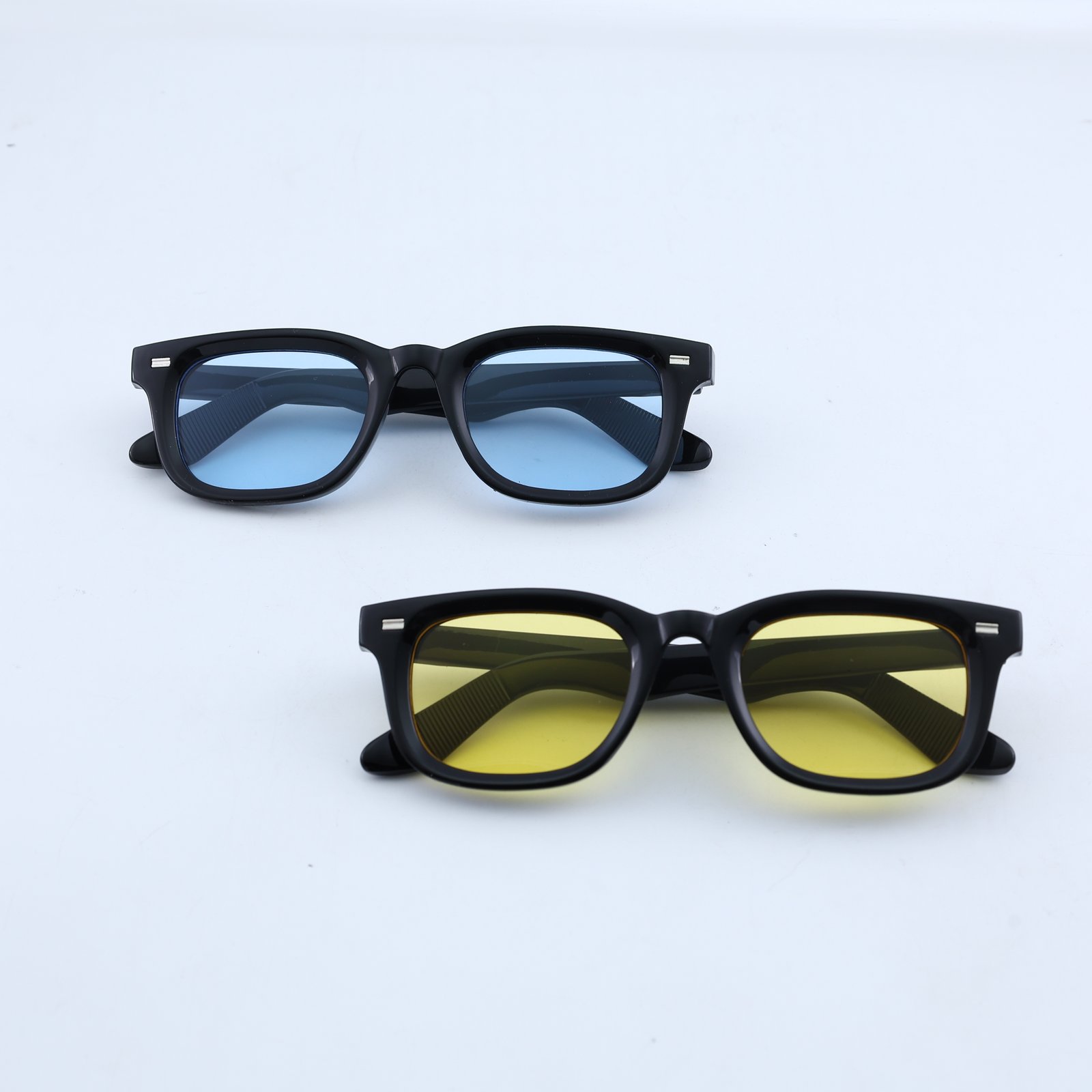 OG Noir Ice | Classic Square Blue Tint Sunglasses