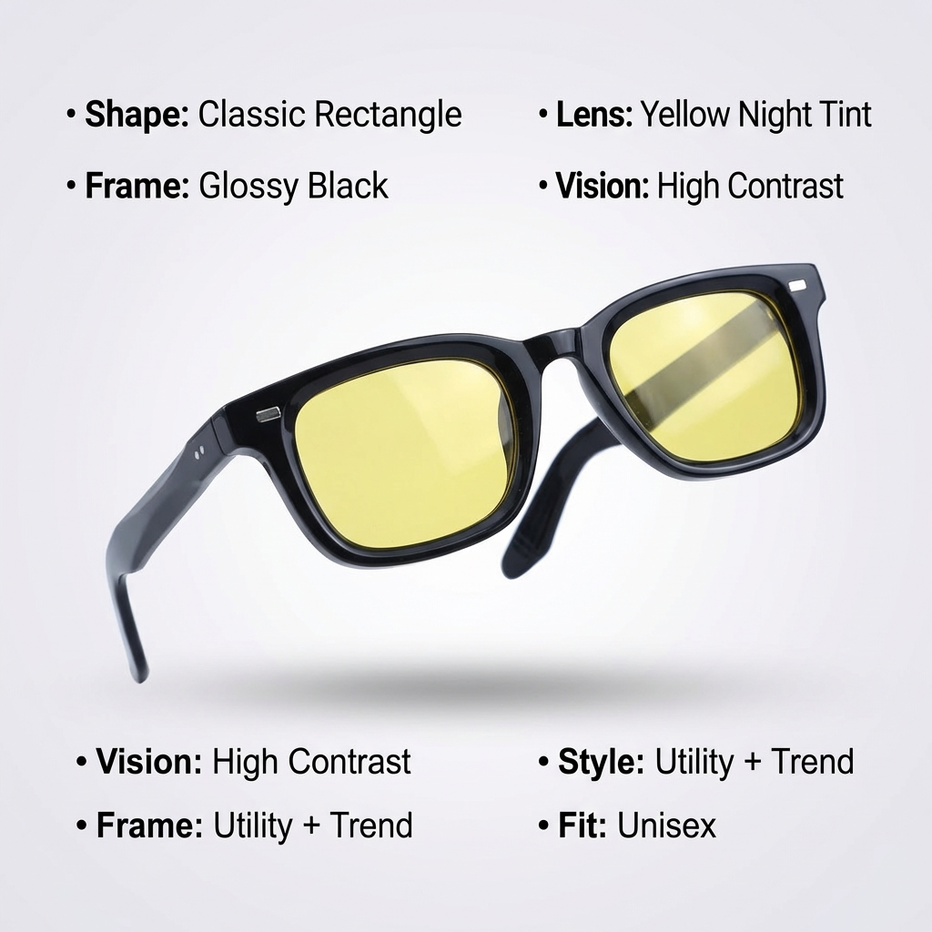 OG Noir Ice | Classic Square Blue Tint Sunglasses