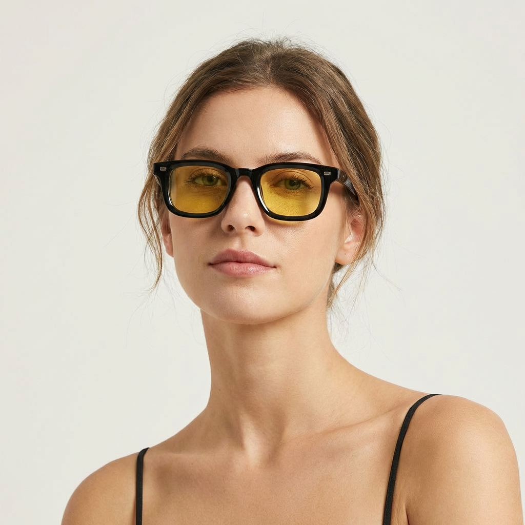 OG Noir Ice | Classic Square Blue Tint Sunglasses