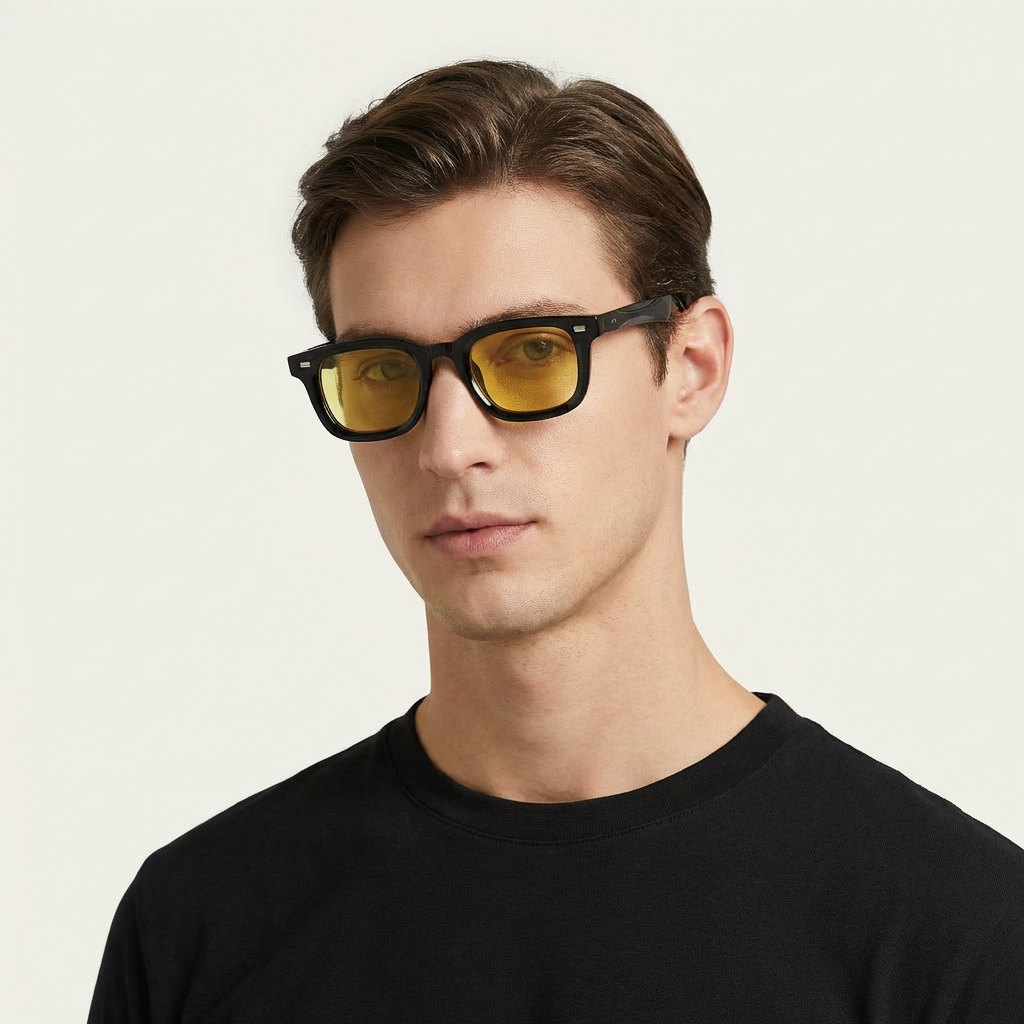 OG Noir Ice | Classic Square Blue Tint Sunglasses