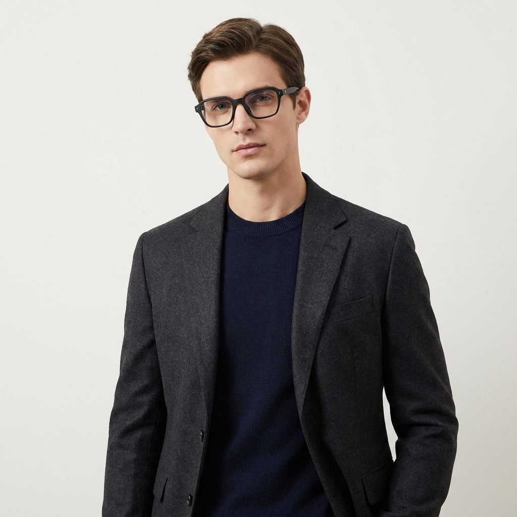 OG Obsidian Regent | Luxury Matte Black Square Eyeglasses with Midnight Acetate Frame
