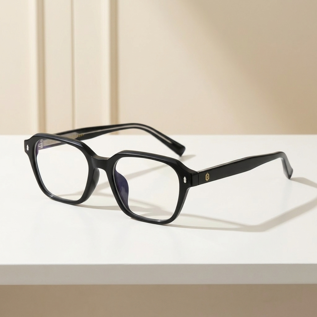 OG Obsidian Regent | Luxury Matte Black Square Eyeglasses with Midnight Acetate Frame