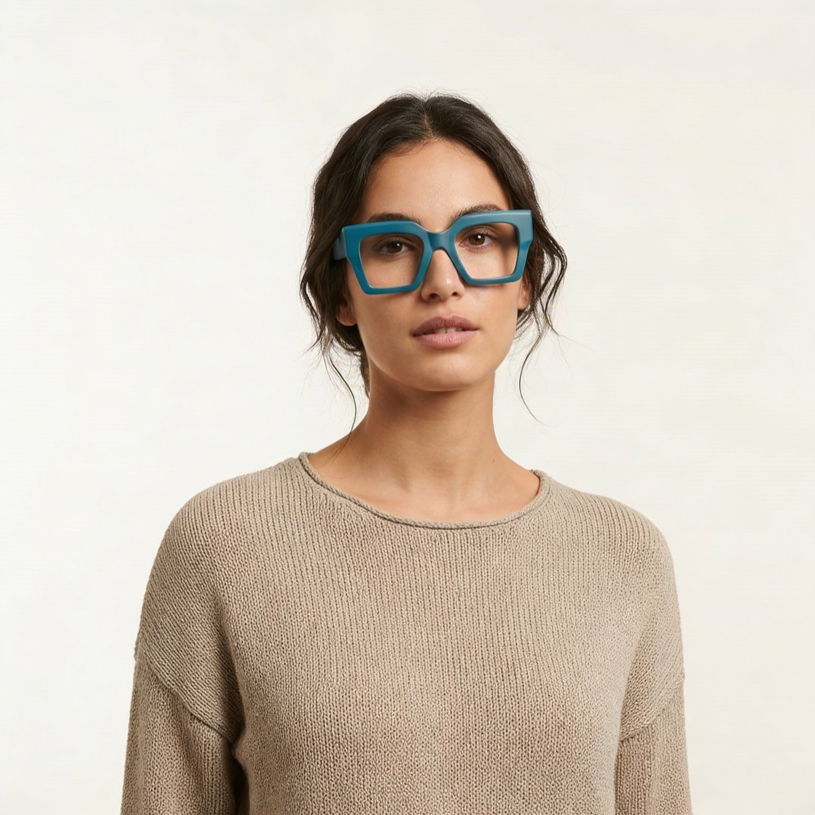 OG Ocean Edge Full Rim Square Eyeglasses | Bold Teal Thick Frame Statement Optical for Men