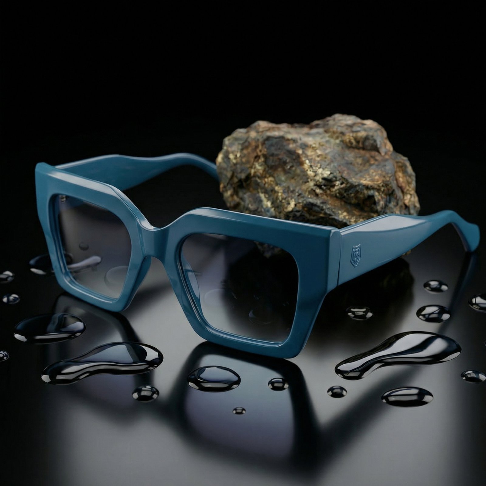 OG Ocean Edge Full Rim Square Eyeglasses | Bold Teal Thick Frame Statement Optical for Men