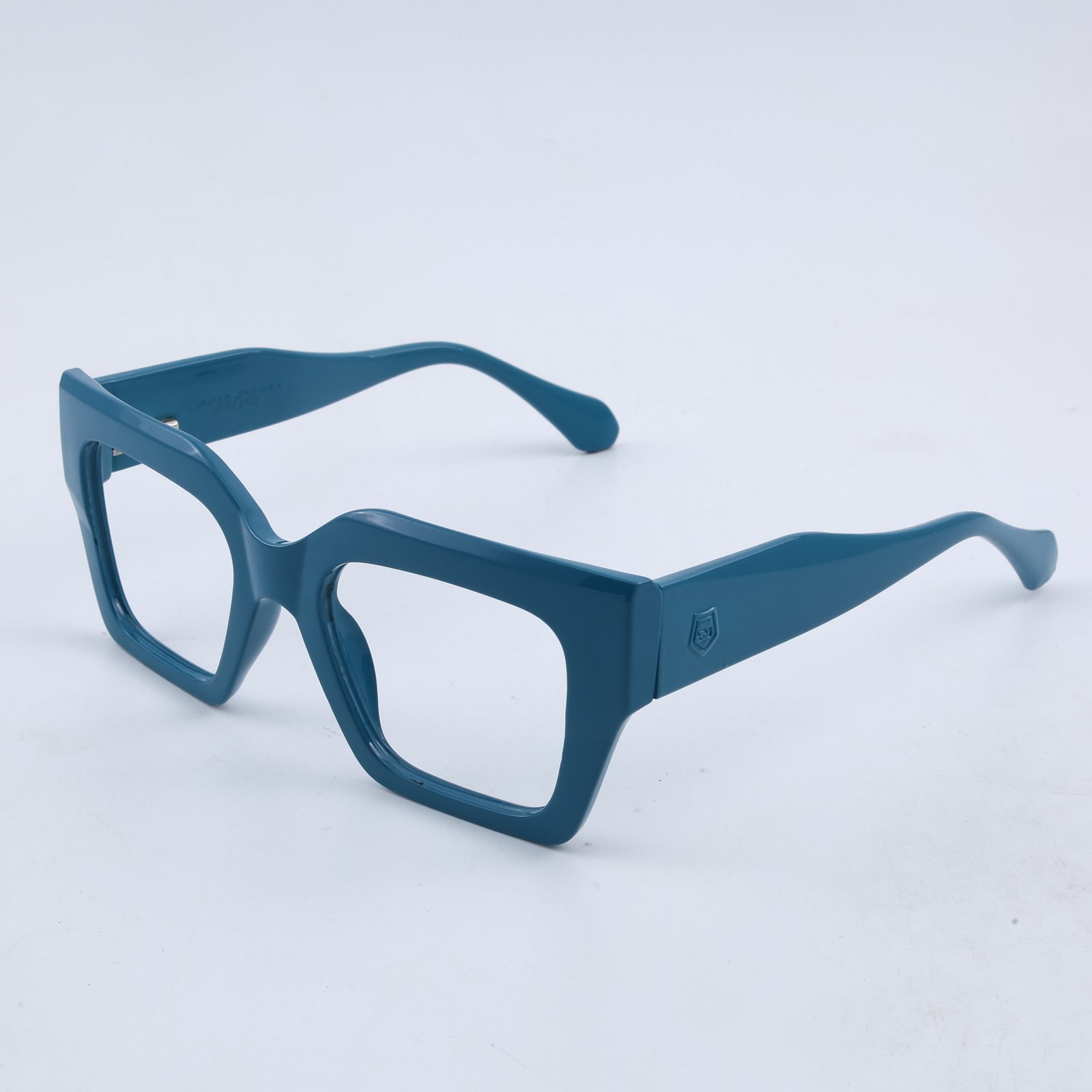 OG Ocean Edge Full Rim Square Eyeglasses | Bold Teal Thick Frame Statement Optical for Men