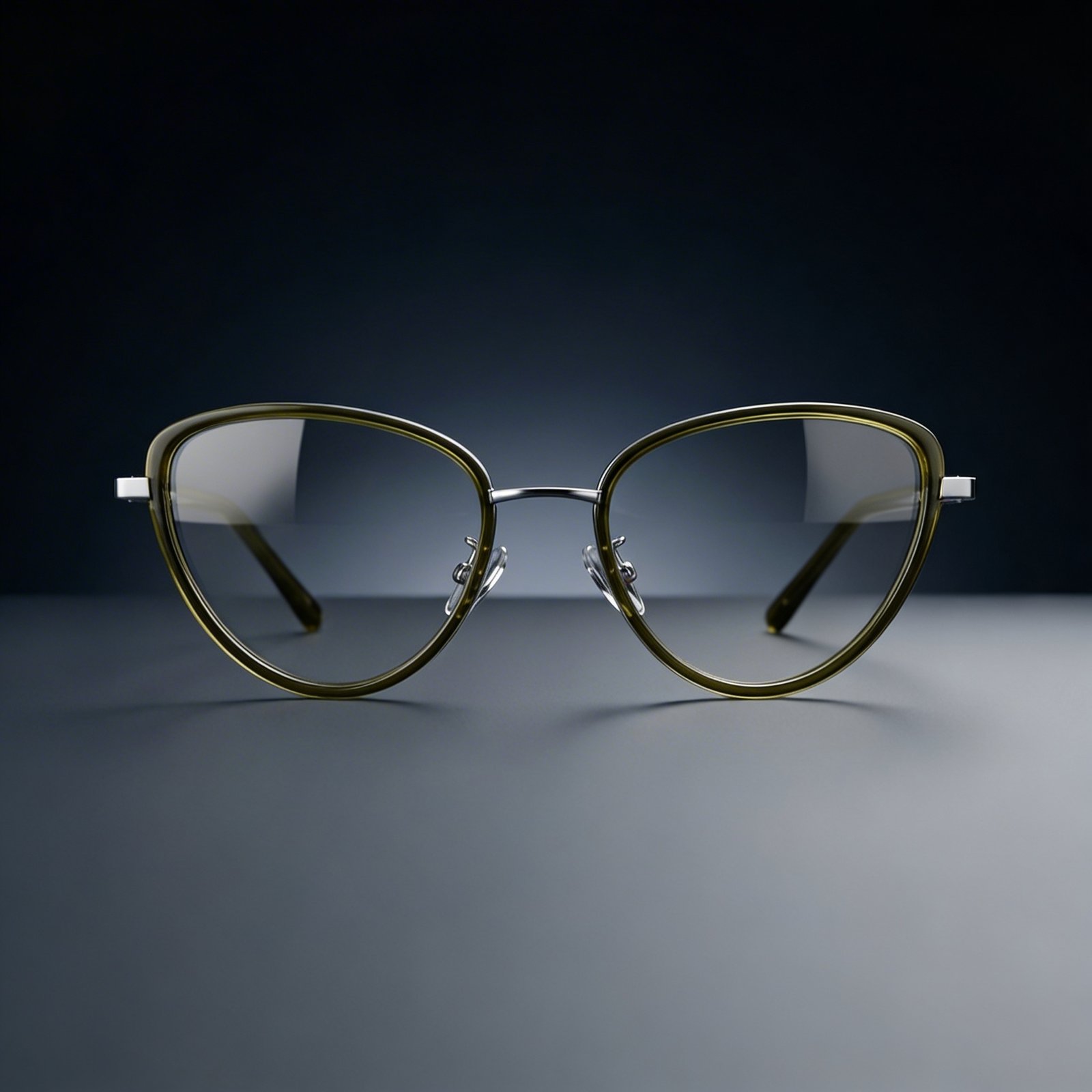 OG Olive Aura Full Rim Round Eyeglasses | Slim Transparent Green Metal-Temple Optical Frame for Women