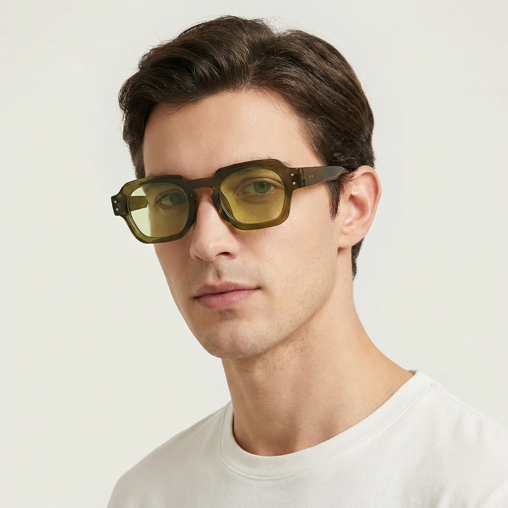 OG Olive Mist | Classic Square Green Tint Sunglasses