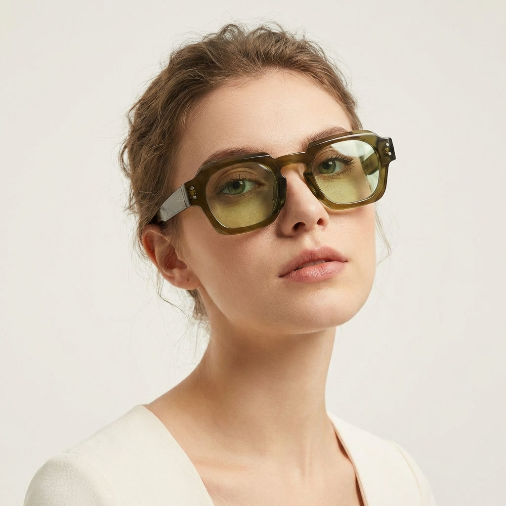 OG Olive Mist | Classic Square Green Tint Sunglasses