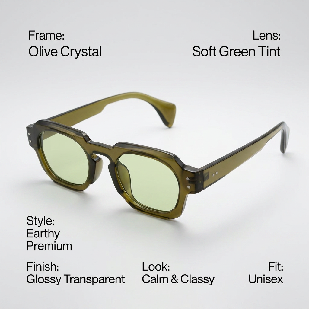 OG Olive Mist | Classic Square Green Tint Sunglasses