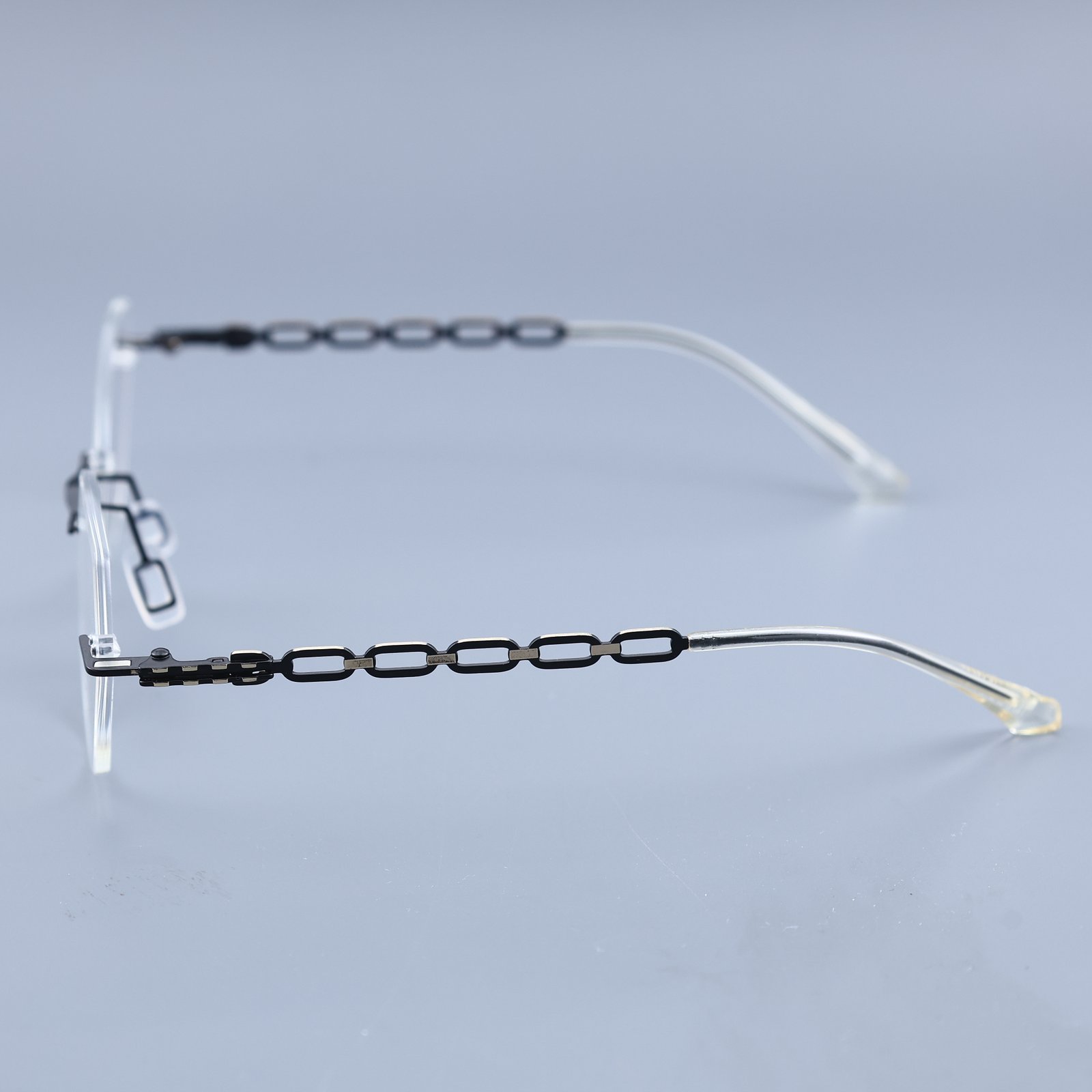 OG Onyx Chain | Rimless Hexagon Sunglasses For Women