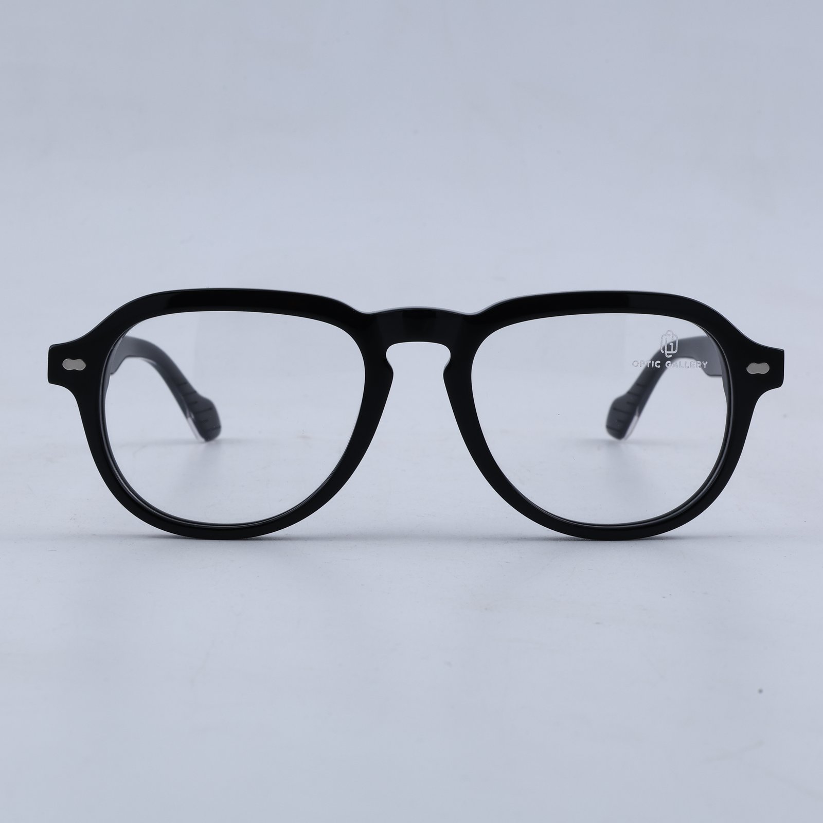 OG Phantom Clip-On | Luxury Black Magnetic Clip-On Eyewear with Silver Titanium Bar & Signature Crystal Temples