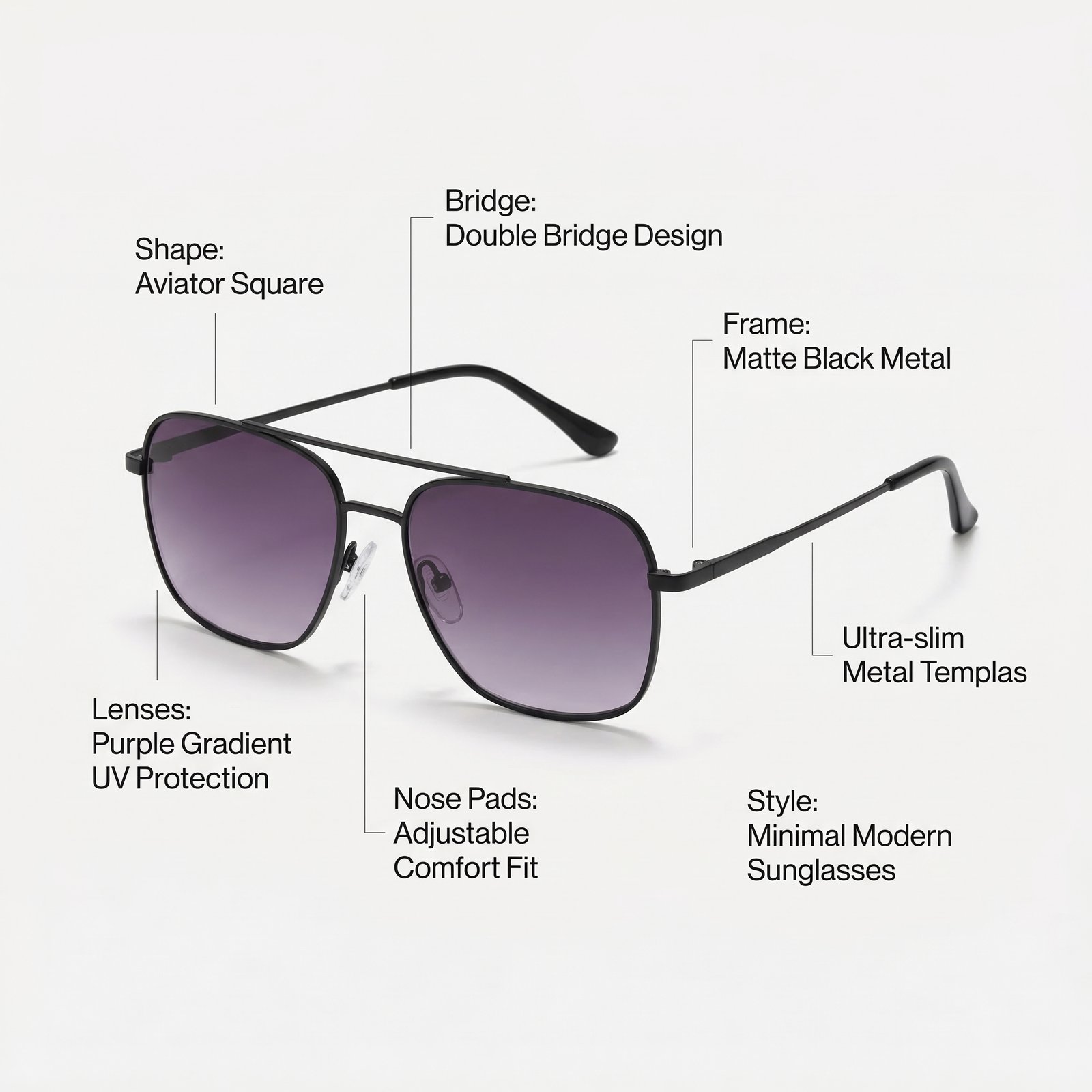 OG Phantom Pilot | Matte Black Aviator Sunglasses