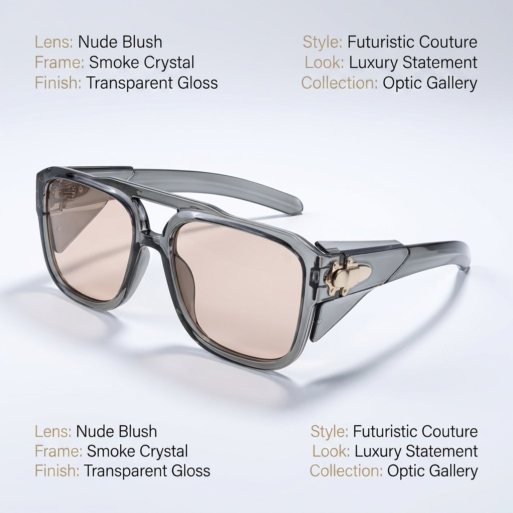 OG Phantom Shield | Smokey Transparent Oversized Sunglasses with Nude Tint Lenses