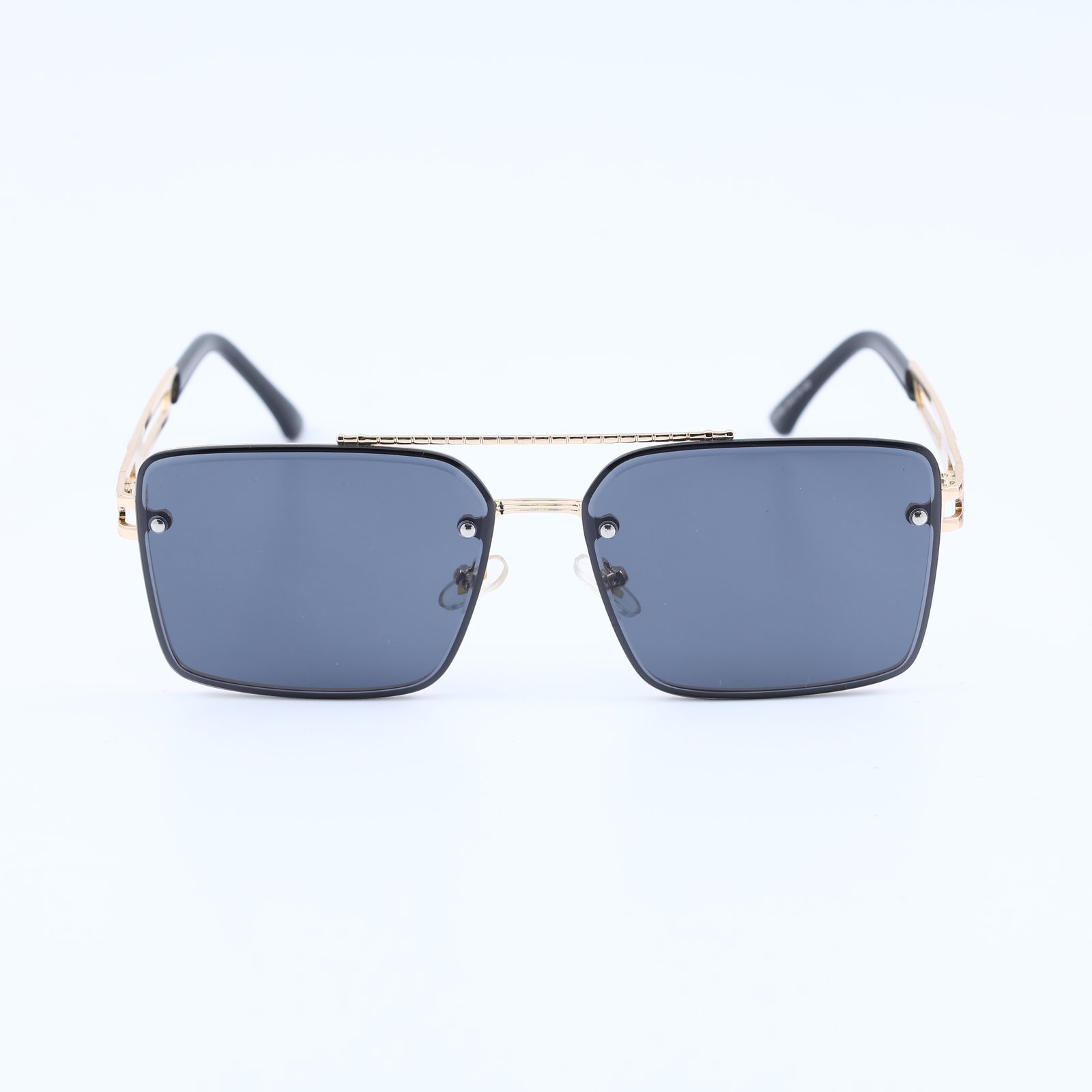 OG Regal Frame | Gold Square Rimless Blue Tint Sunglasses