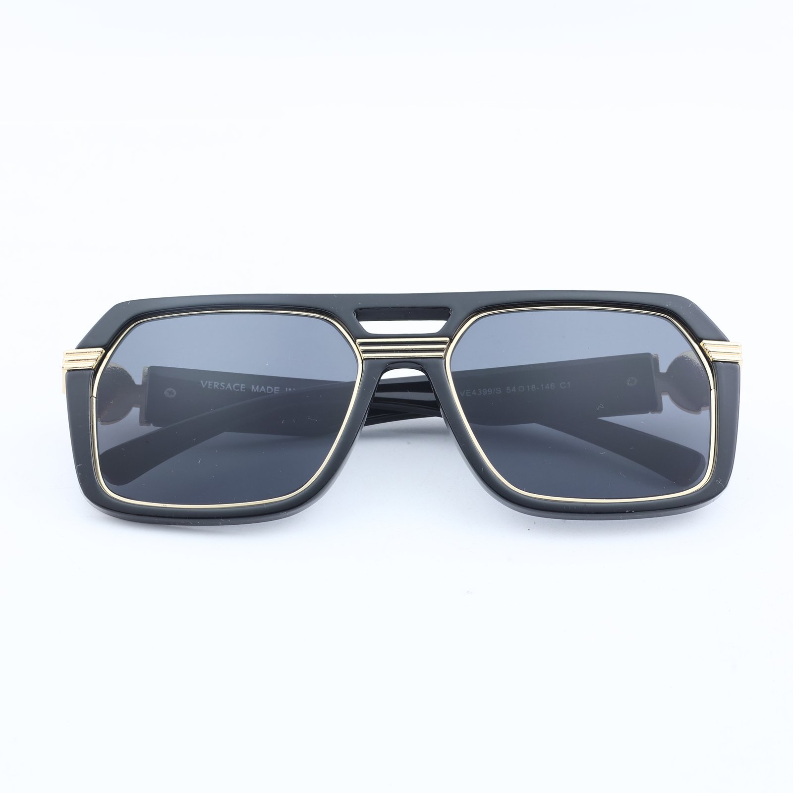 OG Regal Medusa | Black Gold Statement Shield Sunglasses