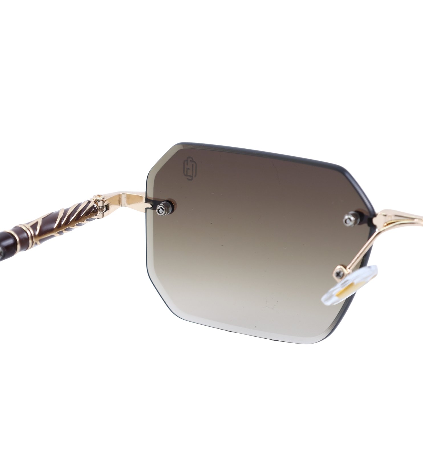 OG Rimless Gradient Square Sunglasses – Blue, Black & Brown | UV400 Protection