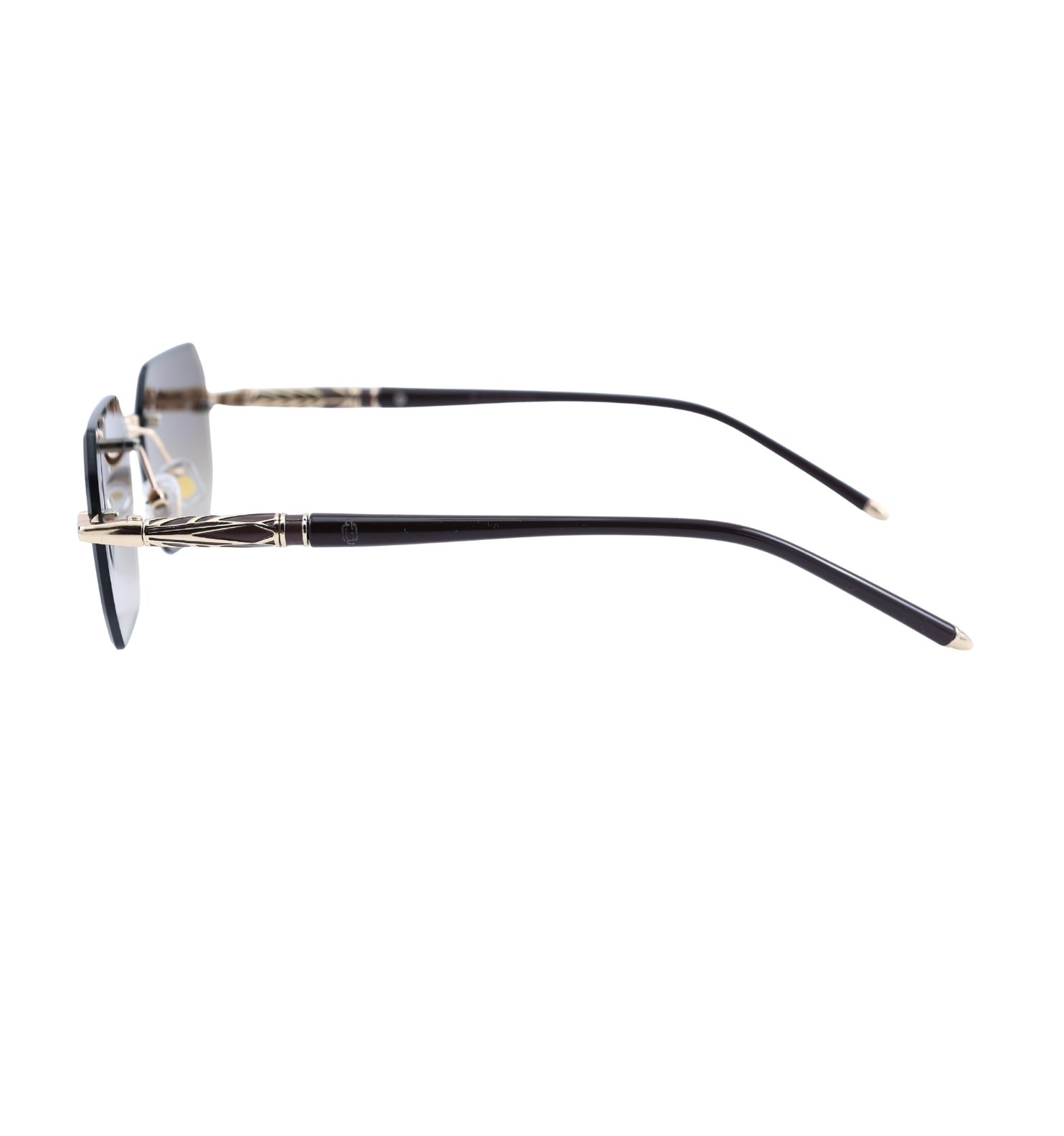 OG Rimless Gradient Square Sunglasses – Blue, Black & Brown | UV400 Protection