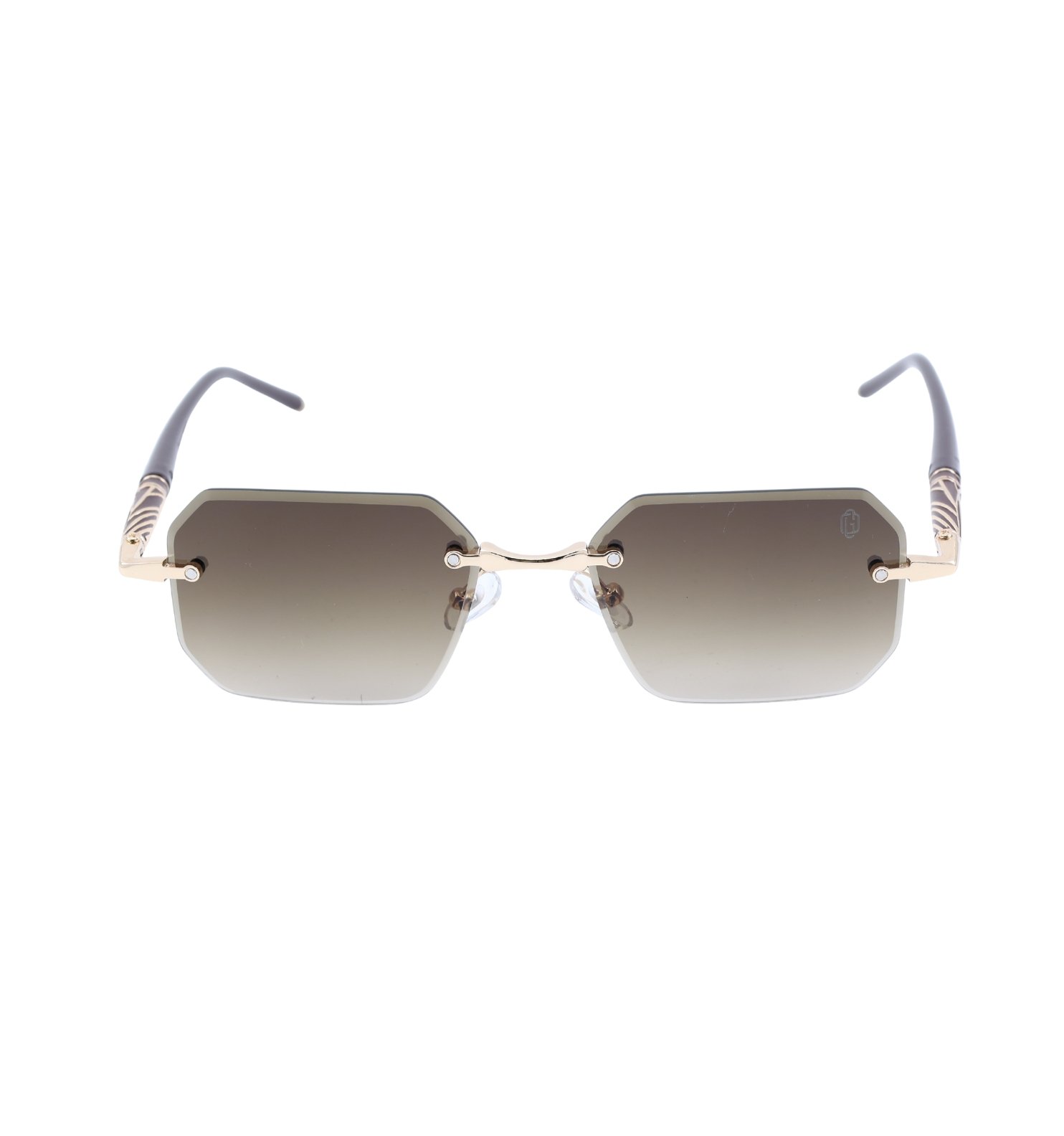 OG Rimless Gradient Square Sunglasses – Blue, Black & Brown | UV400 Protection