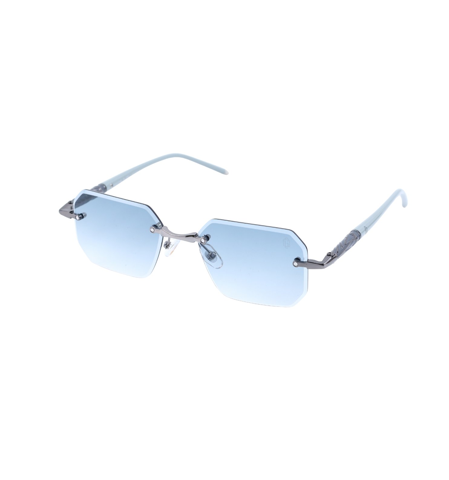 OG Rimless Gradient Square Sunglasses – Blue, Black & Brown | UV400 Protection