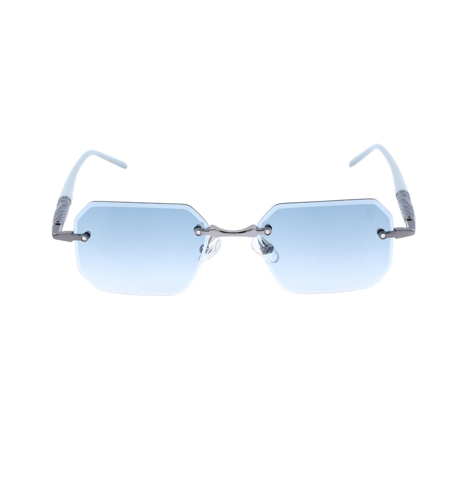 OG Rimless Gradient Square Sunglasses – Blue, Black & Brown | UV400 Protection