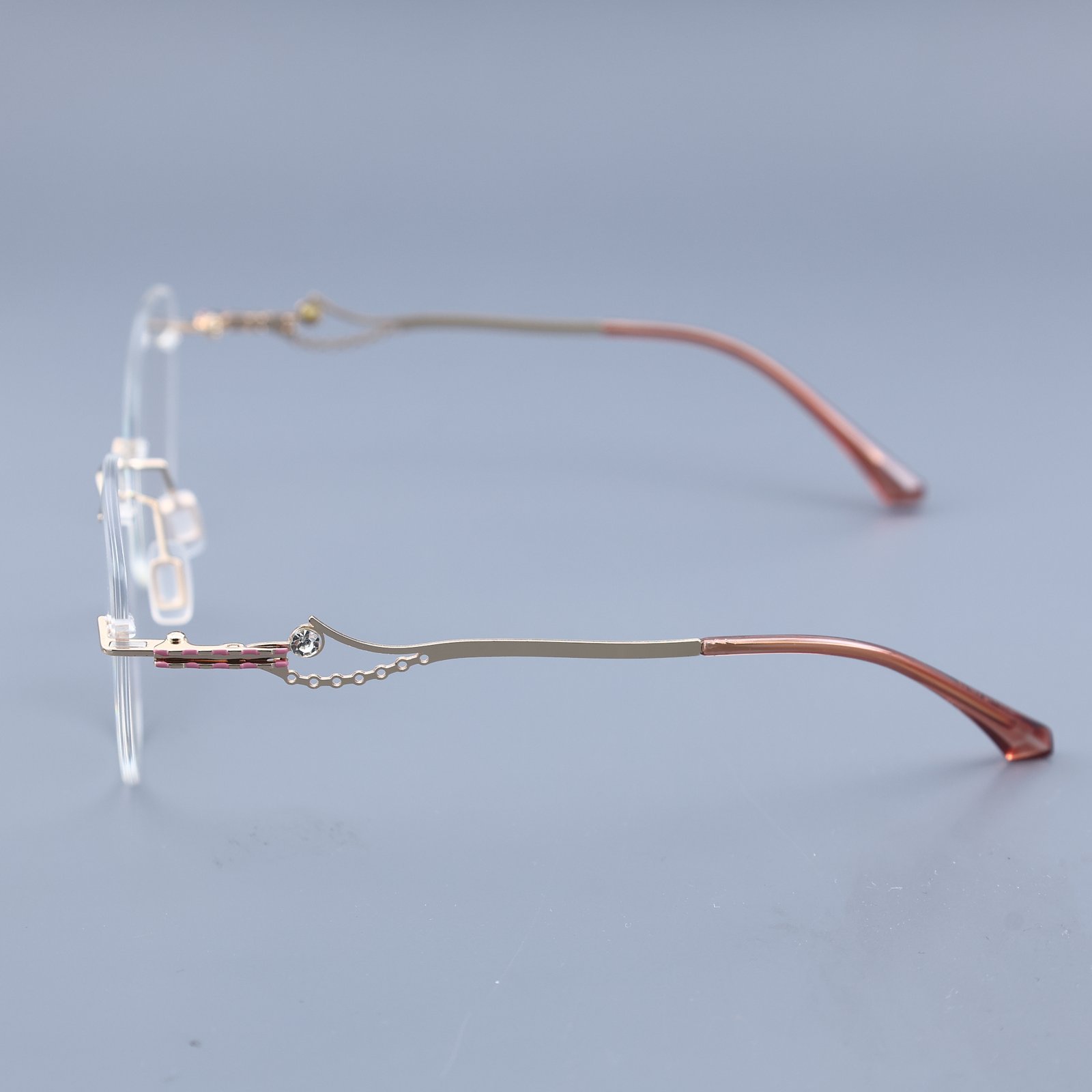 OG Rose Charm | Rimless Round Sunglasses For Women