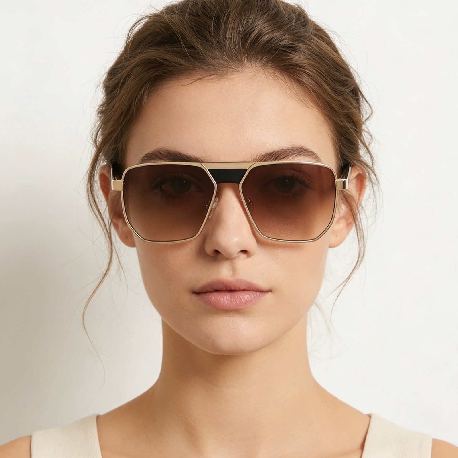 OG Royal Dusk | Gold Square Aviator Sunglasses