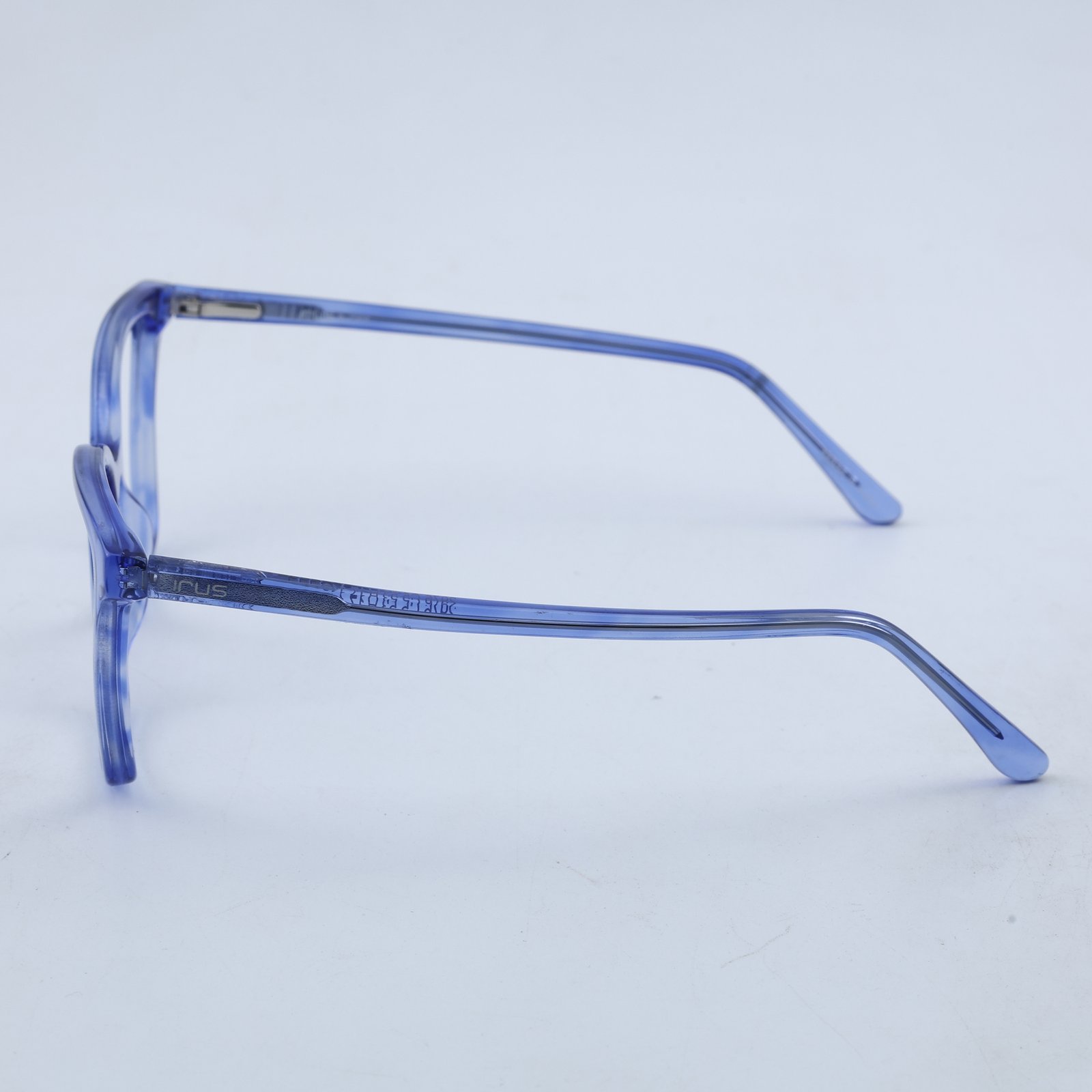 OG Sapphire Glow Full Rim Square Eyeglasses | Transparent Blue Lightweight Optical Frame for Women