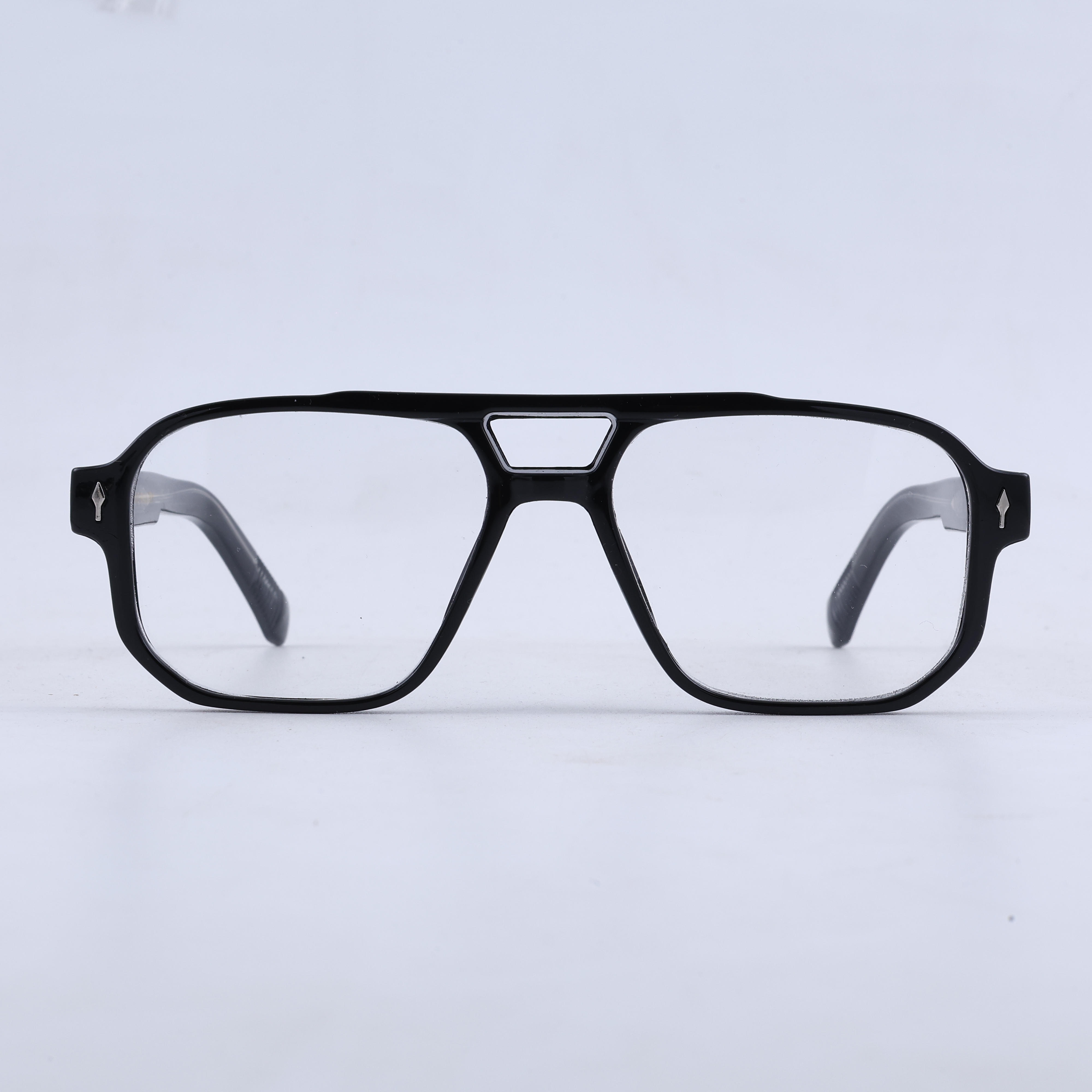 OG Shadow Baron | Luxury Black Navigator Optical Frame with Signature Gold Accents