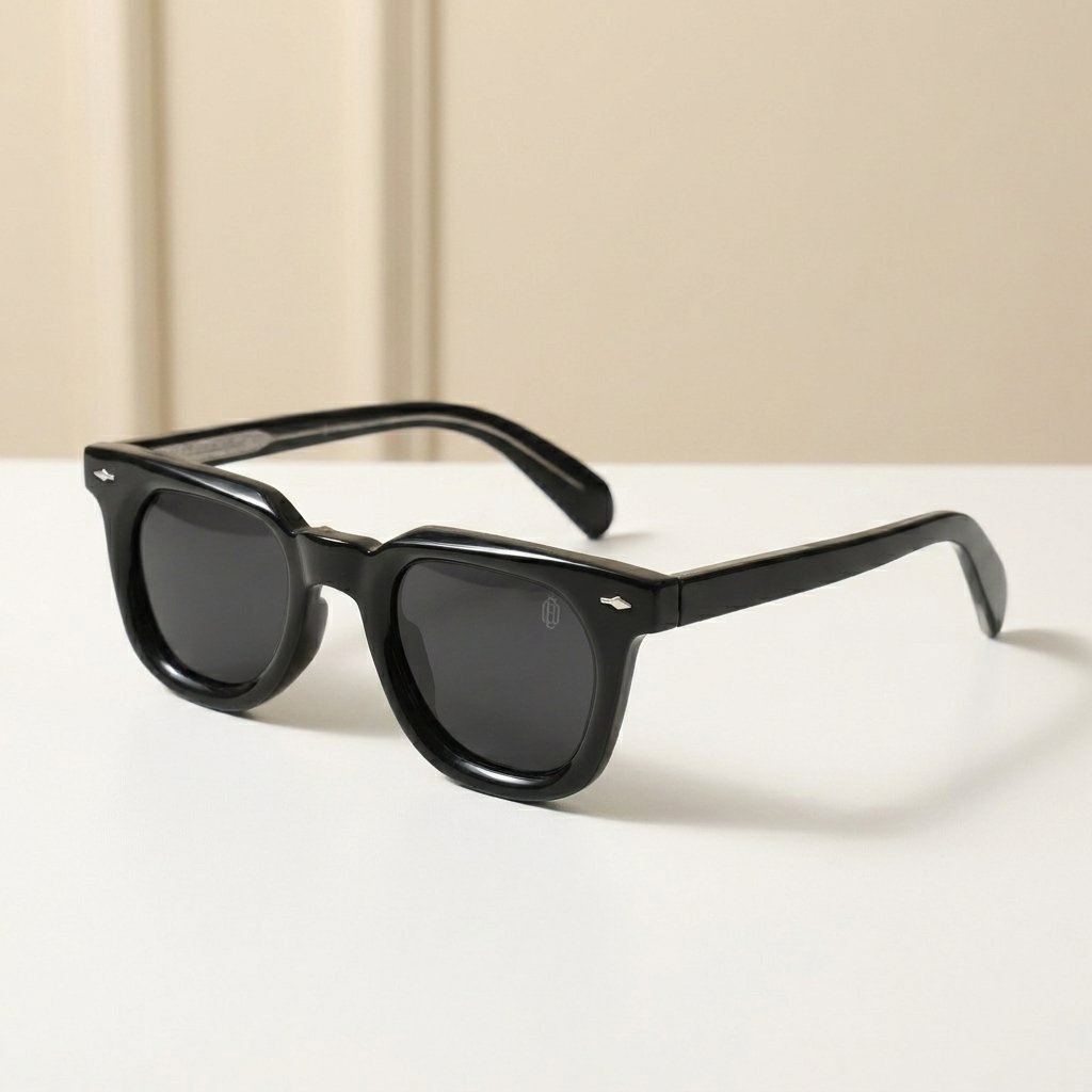 OG Shadow Baron | Luxury Black Oversized Square Sunglasses with Smoke Black Lenses