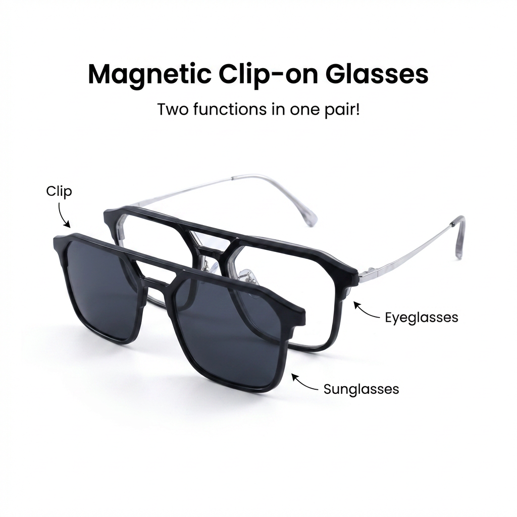 OG Shadow Blade | Modern Cut Bridge Black Clip OnSunglasses