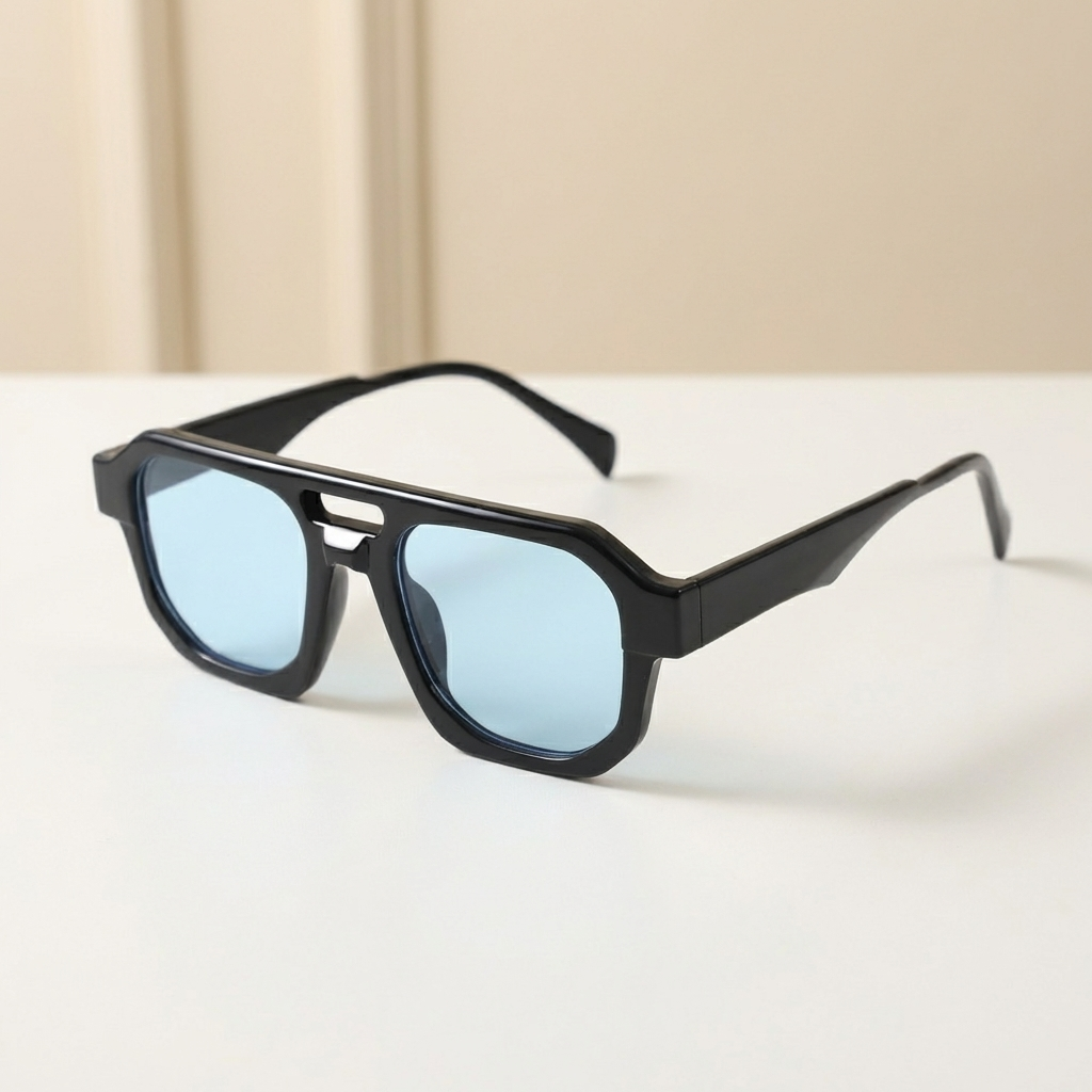 OG Shadow Ice | Bold Square Blue Tint Sunglasses