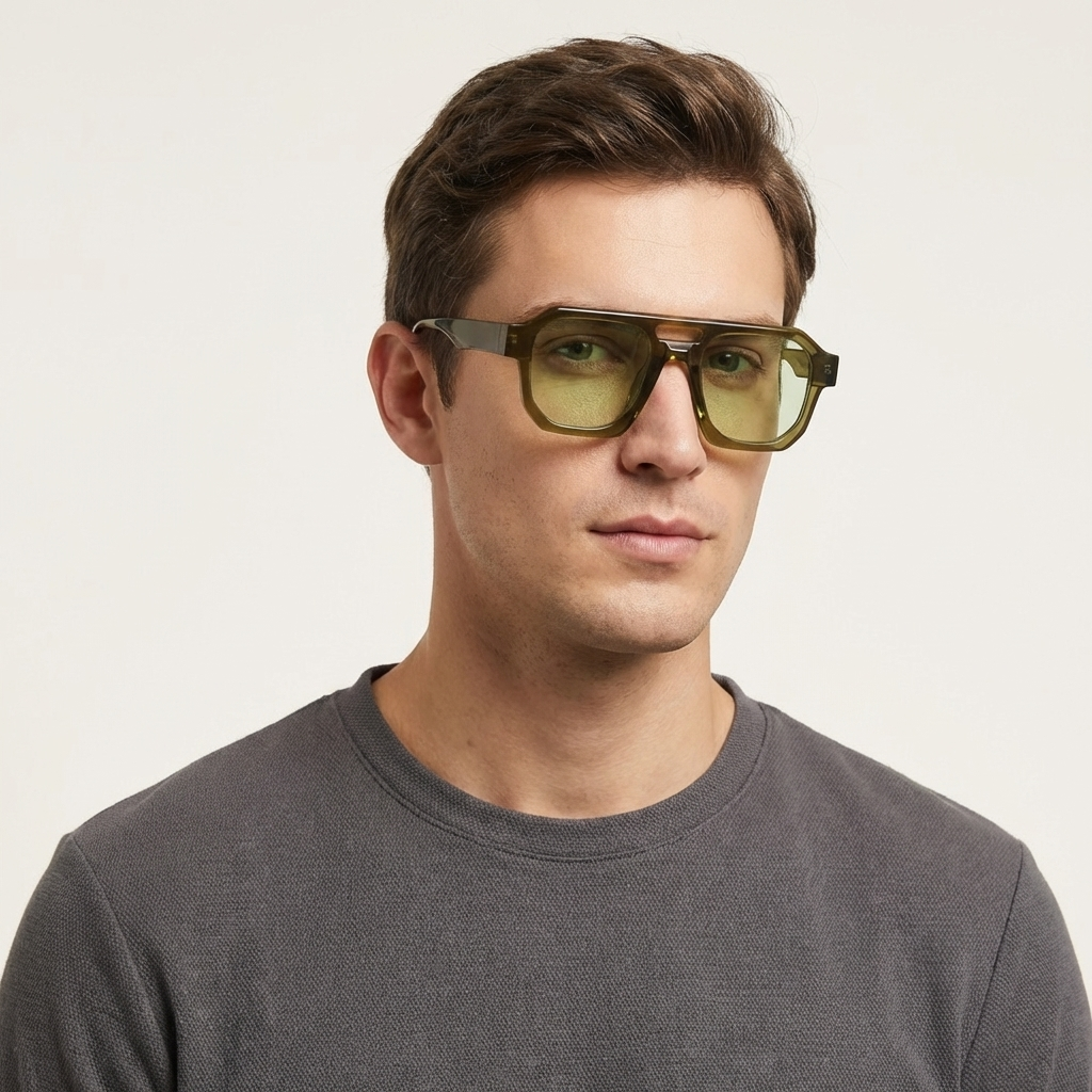 OG Shadow Ice | Bold Square Blue Tint Sunglasses