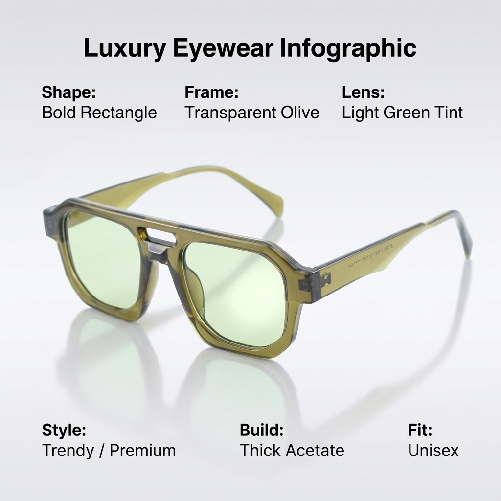 OG Shadow Ice | Bold Square Blue Tint Sunglasses