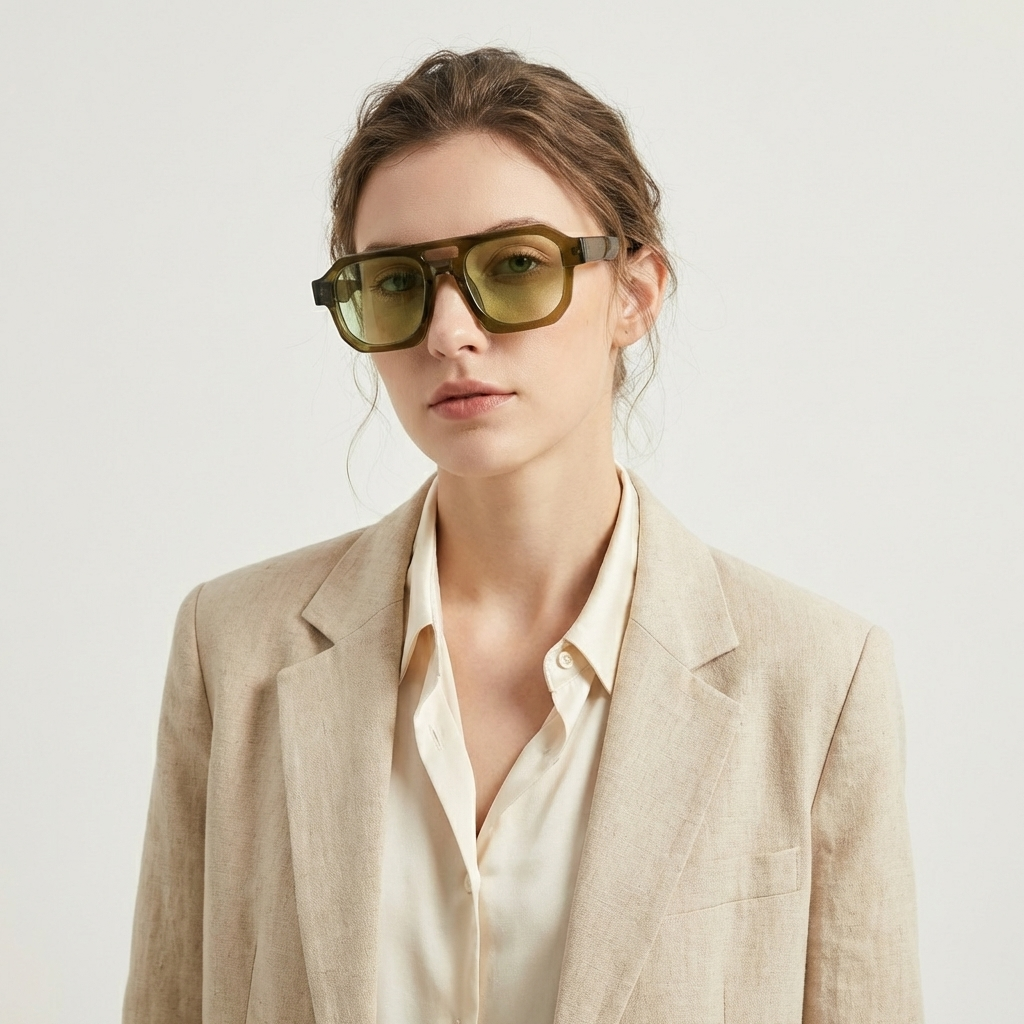 OG Shadow Ice | Bold Square Blue Tint Sunglasses