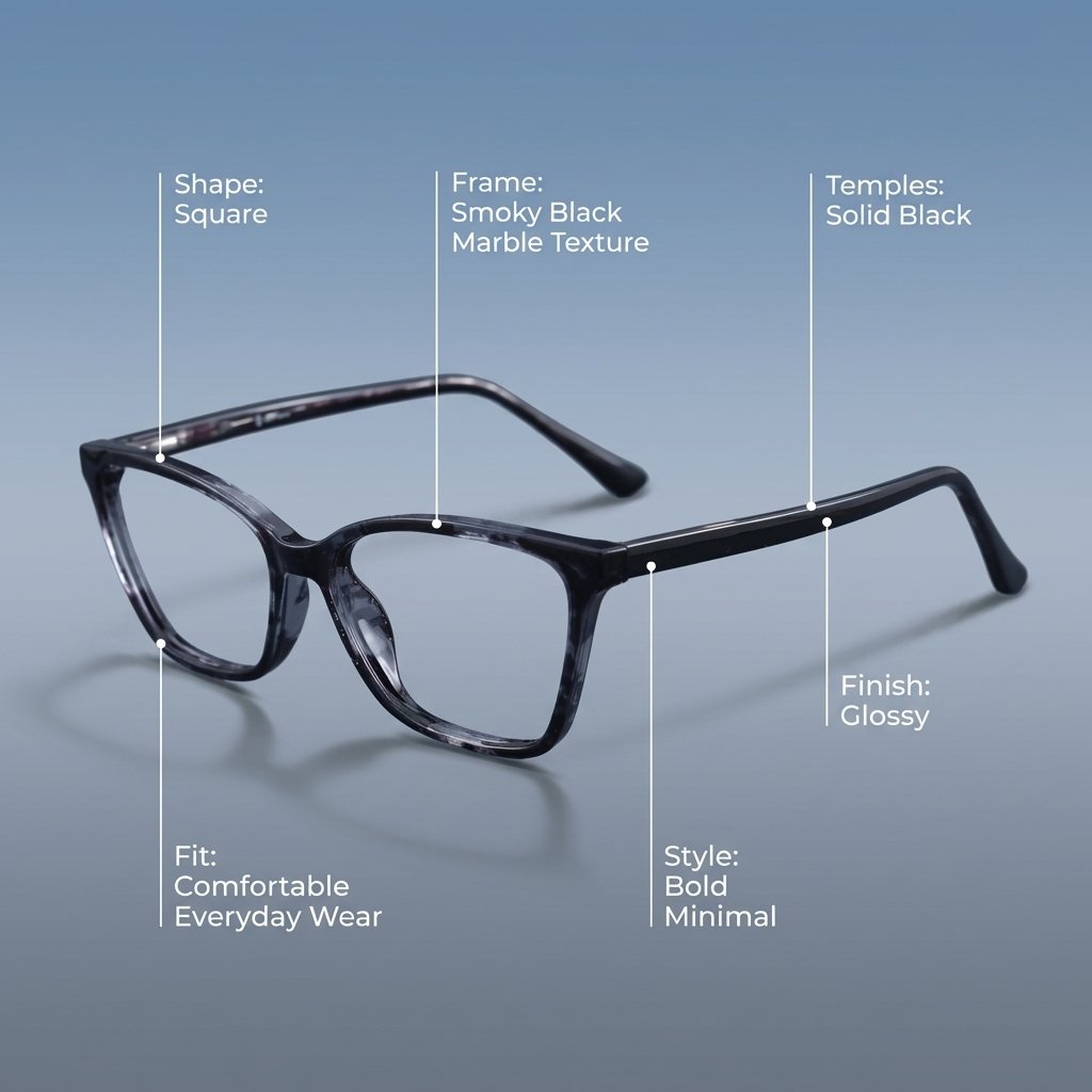 OG Shadow Marble | Smoky Black Premium Eyeglasses