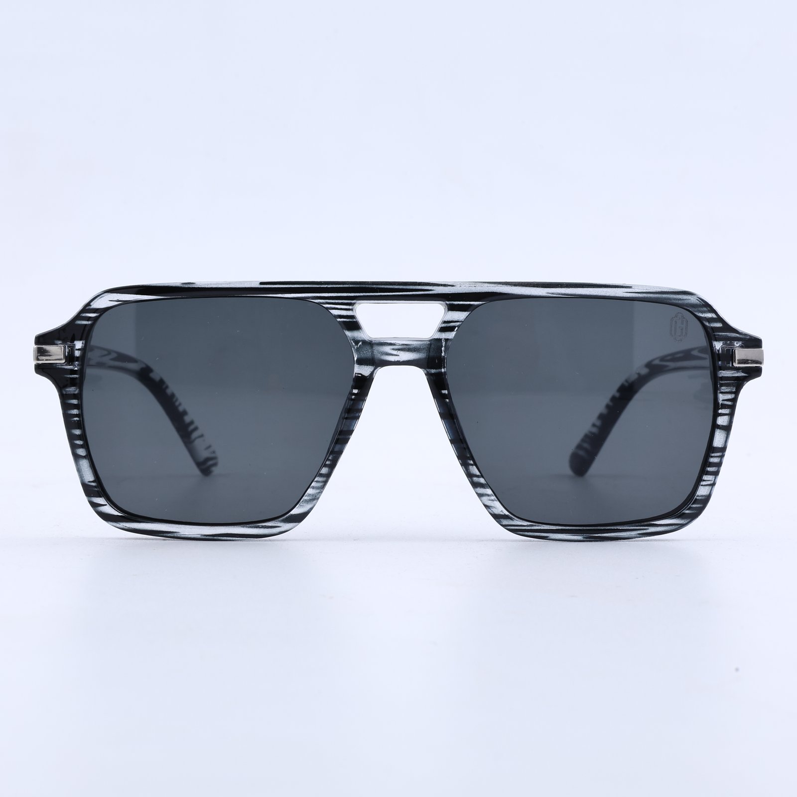 OG Shadow Maverick | Luxury Marble Black Navigator Sunglasses with Smoke Grey Lenses